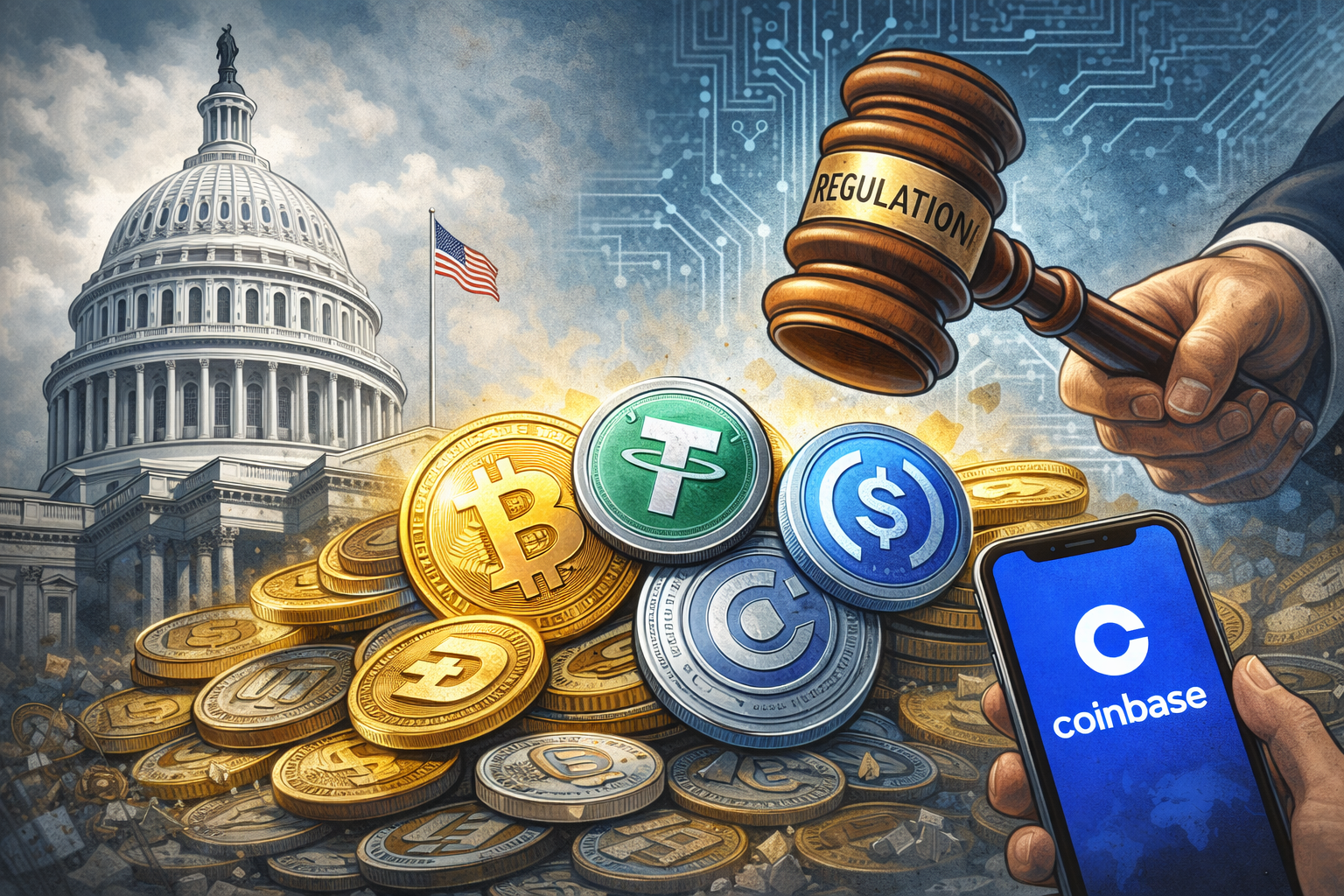 美國銀行監管機構擬議穩定幣收益新規:恐衝擊Coinbase等加密巨頭?