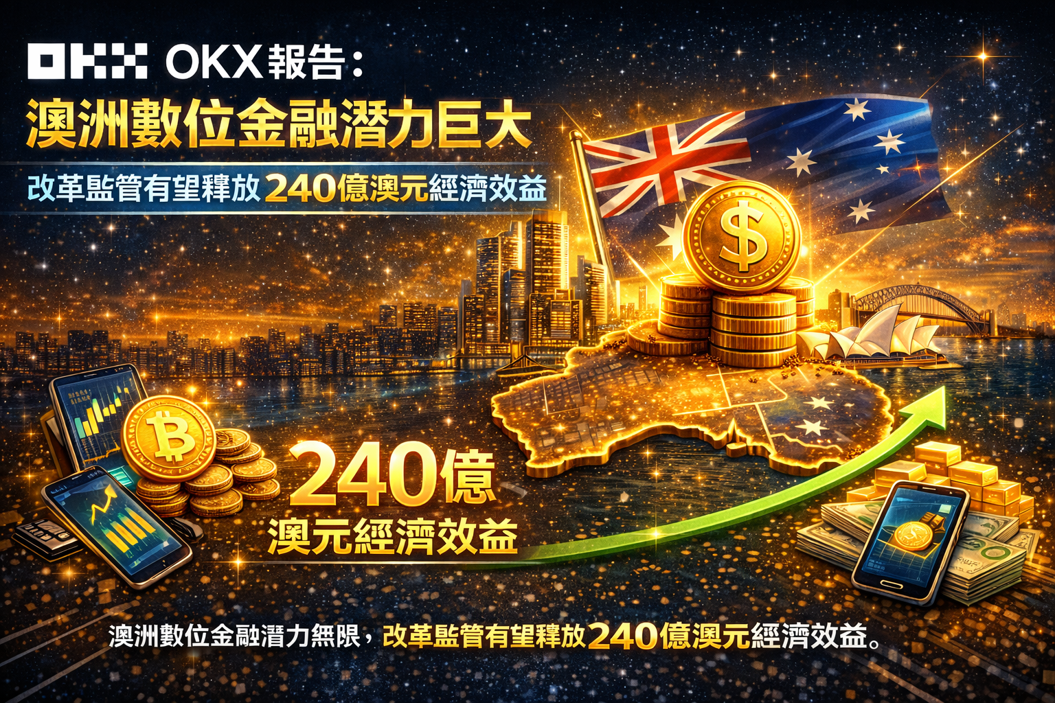 OKX報告:澳洲數位金融潛力巨大,改革監管有望釋放240億澳元經濟效益