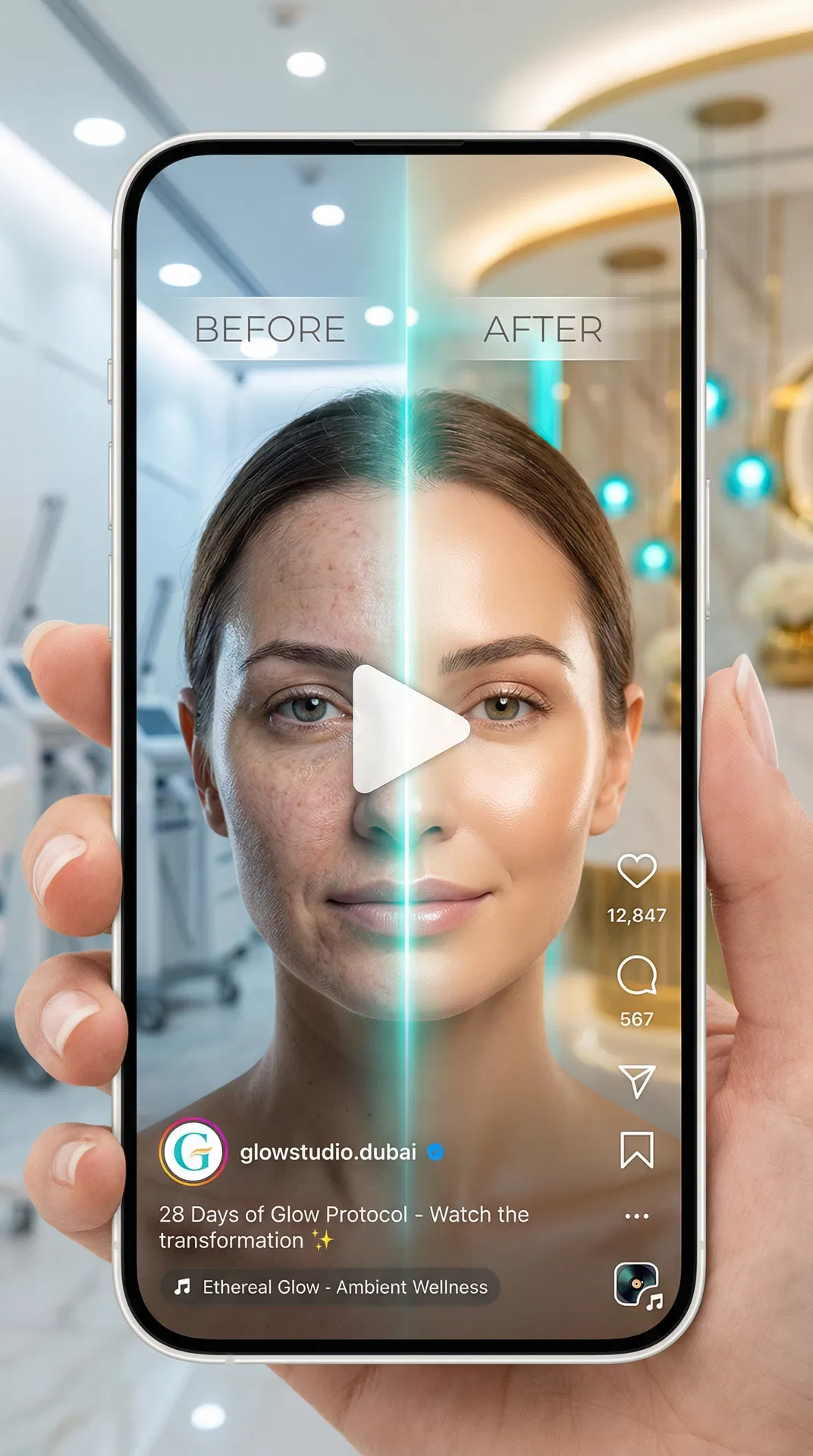 Instagram Reel Cover Design Before After Transformation - Social Media Marketing Dubai
