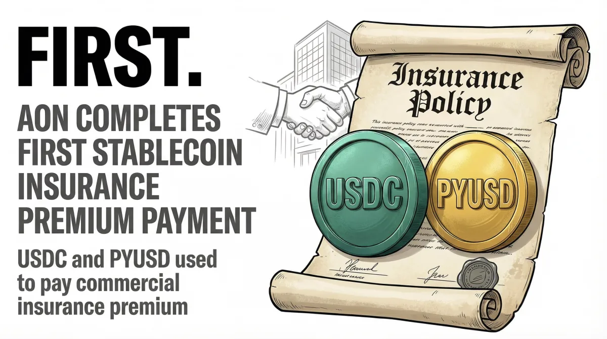 Aon Completes First Stablecoin Insurance Premium Payment Using USDC and PYUSD