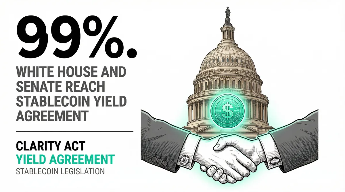 White House and Senate Reach Agreement on Stablecoin Yield Dispute, Clearing Path for CLARITY Act Markup