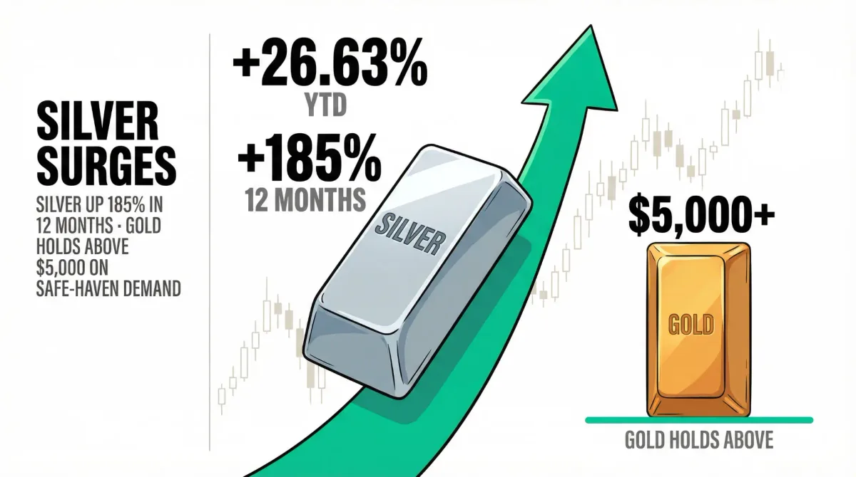 Precious Metals Open March With Silver Surging 26% YTD as Gold Holds Above $5,000