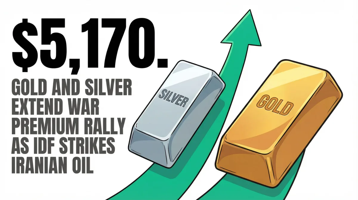 Gold and Silver Extend War Premium Rally as IDF Strikes Iranian Oil Facilities
