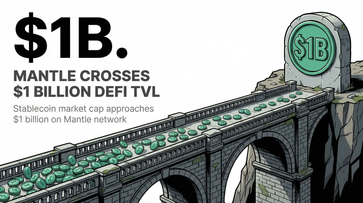 Mantle Crosses $1 Billion DeFi TVL as Stablecoin Market Cap Approaches $1 Billion
