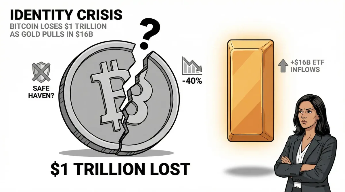 Bitcoin Faces $1 Trillion Identity Crisis as Safe-Haven Narrative Collapses