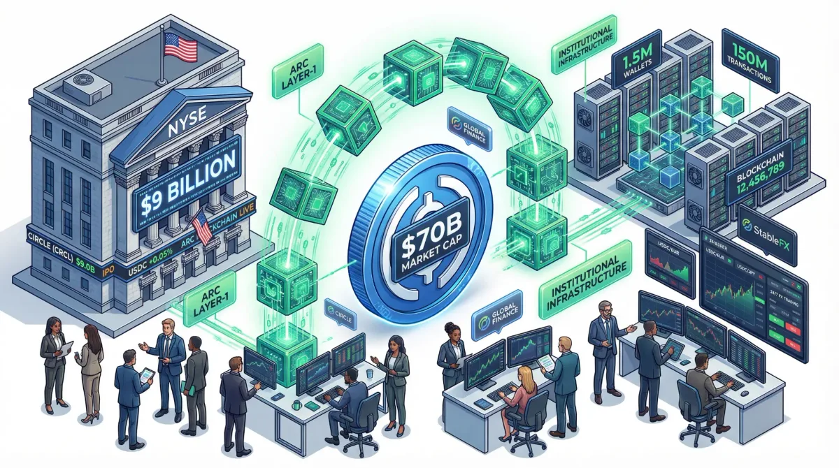 Circle Goes Public at $9 Billion Valuation: USDC Issuer Unveils Arc Layer-1 Blockchain as Institutional Stablecoin Infrastructure