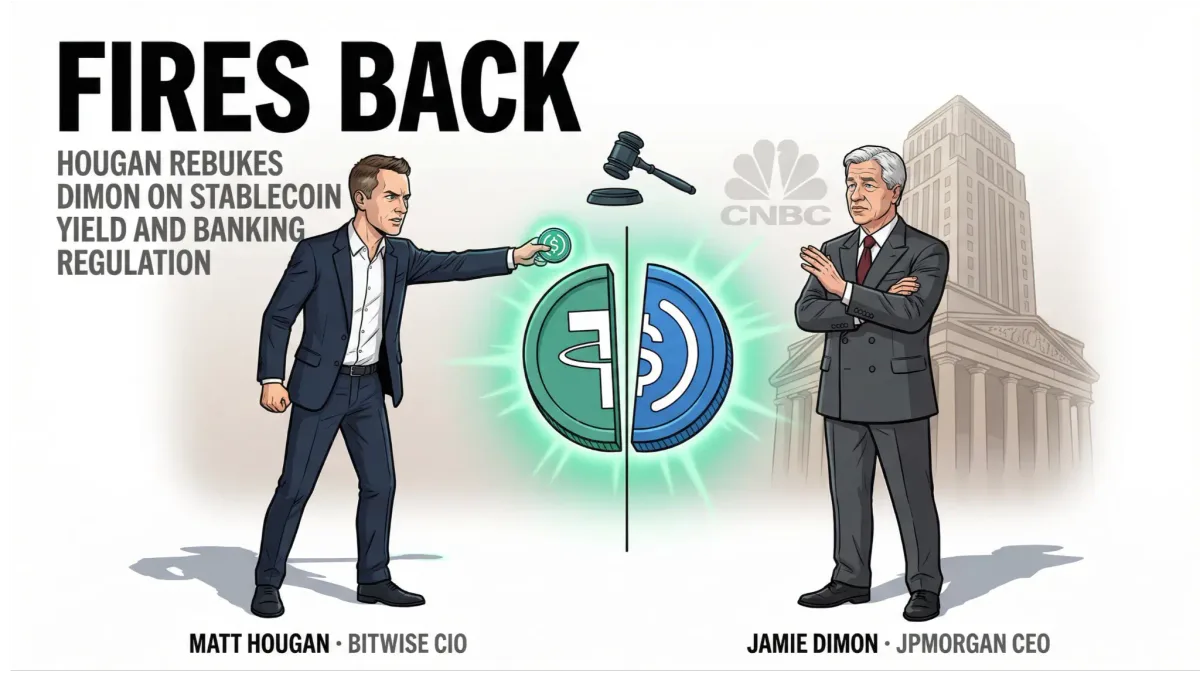 Bitwise CIO Matt Hougan Fires Back at Jamie Dimon on Stablecoin Regulation
