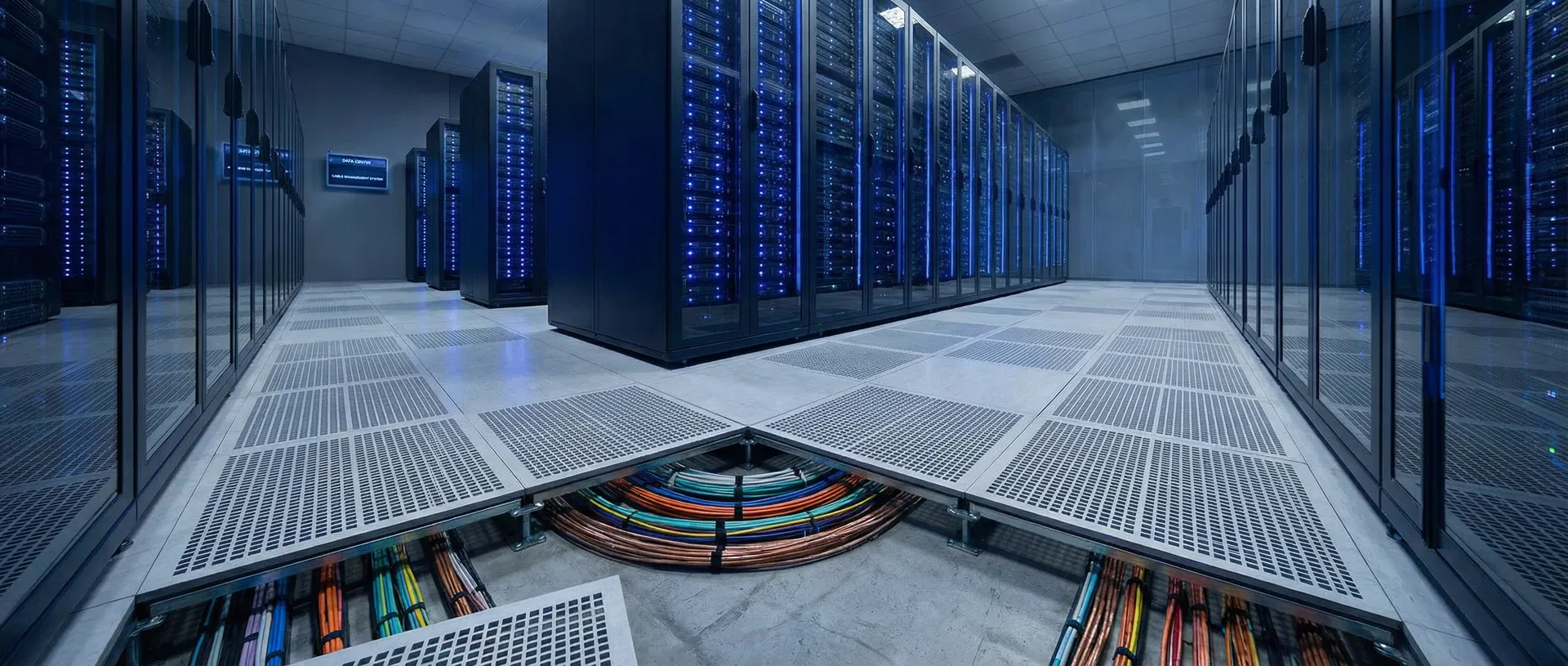 Data center with raised floor