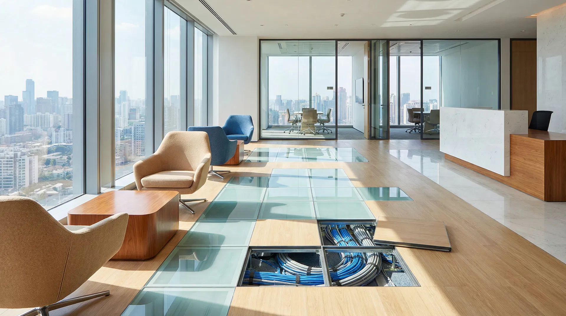 Modern office with Yuelai flooring