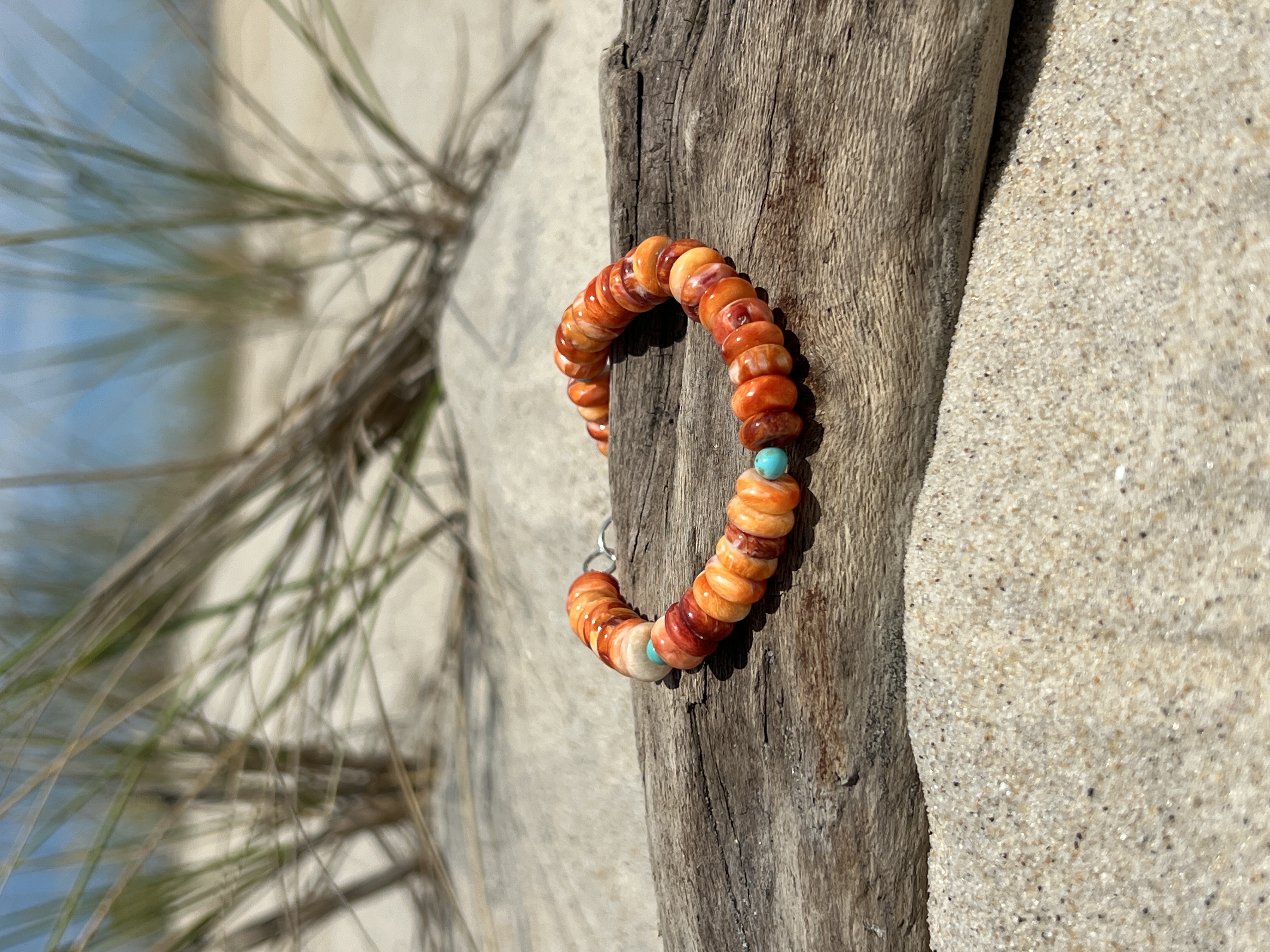 Spiny Oyster Shell & Kingman Turquoise Bracelet thumbnail 2