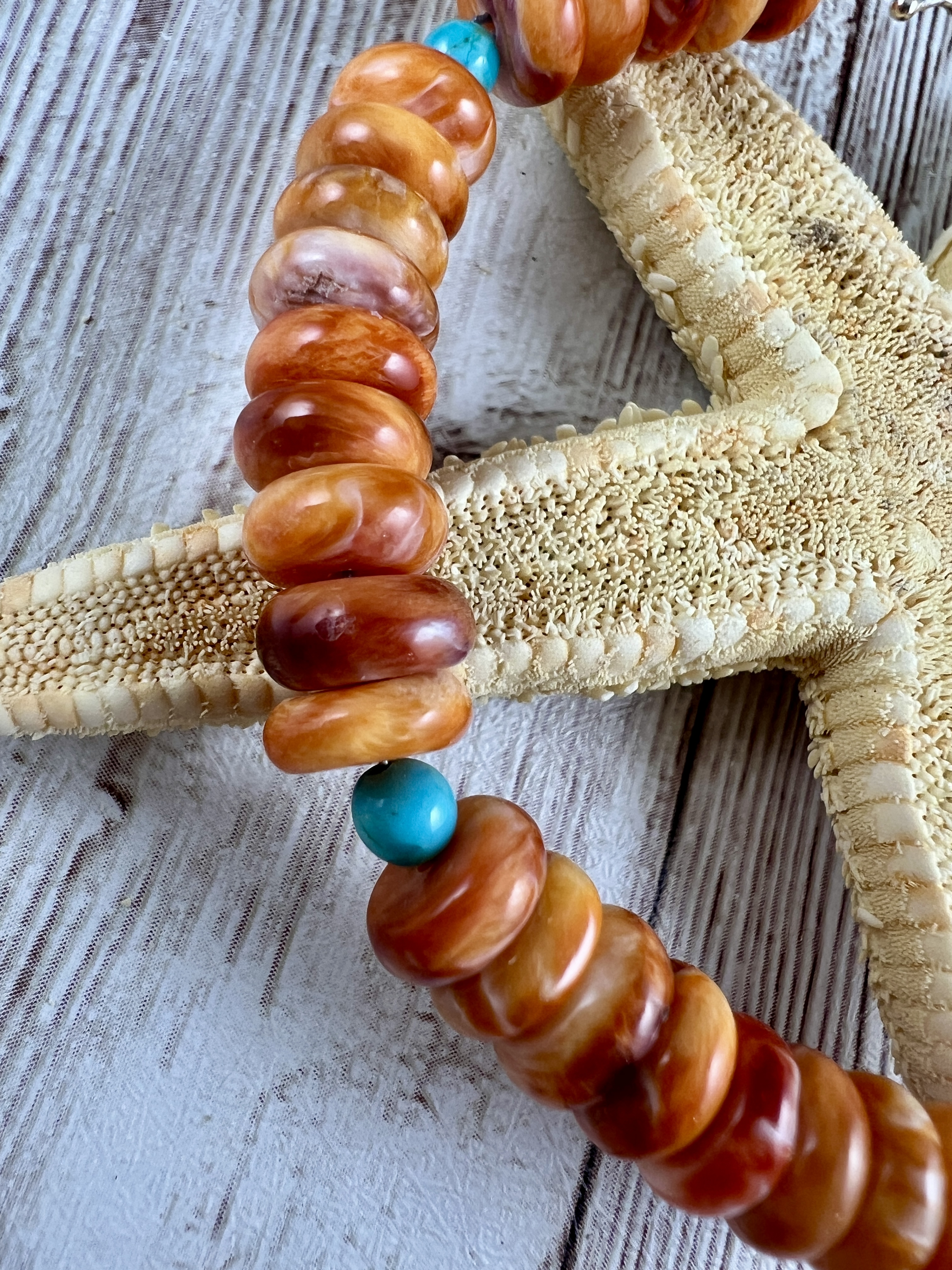 Spiny Oyster Shell & Kingman Turquoise Bracelet thumbnail 6