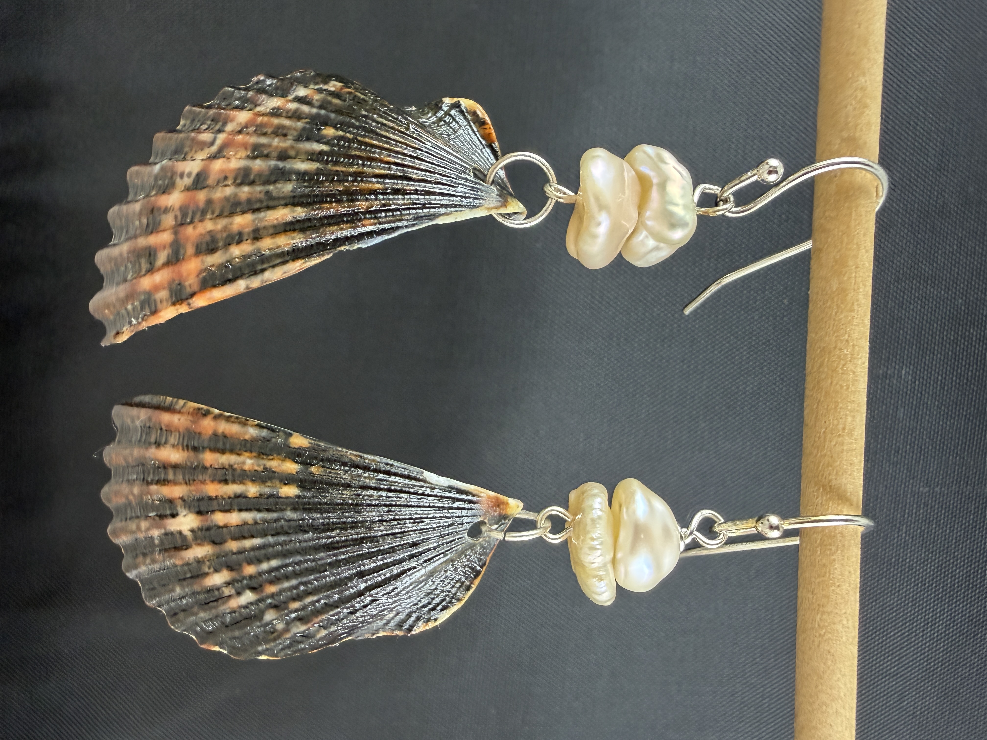Half Shell Earrings with Heshi Pearls thumbnail 2