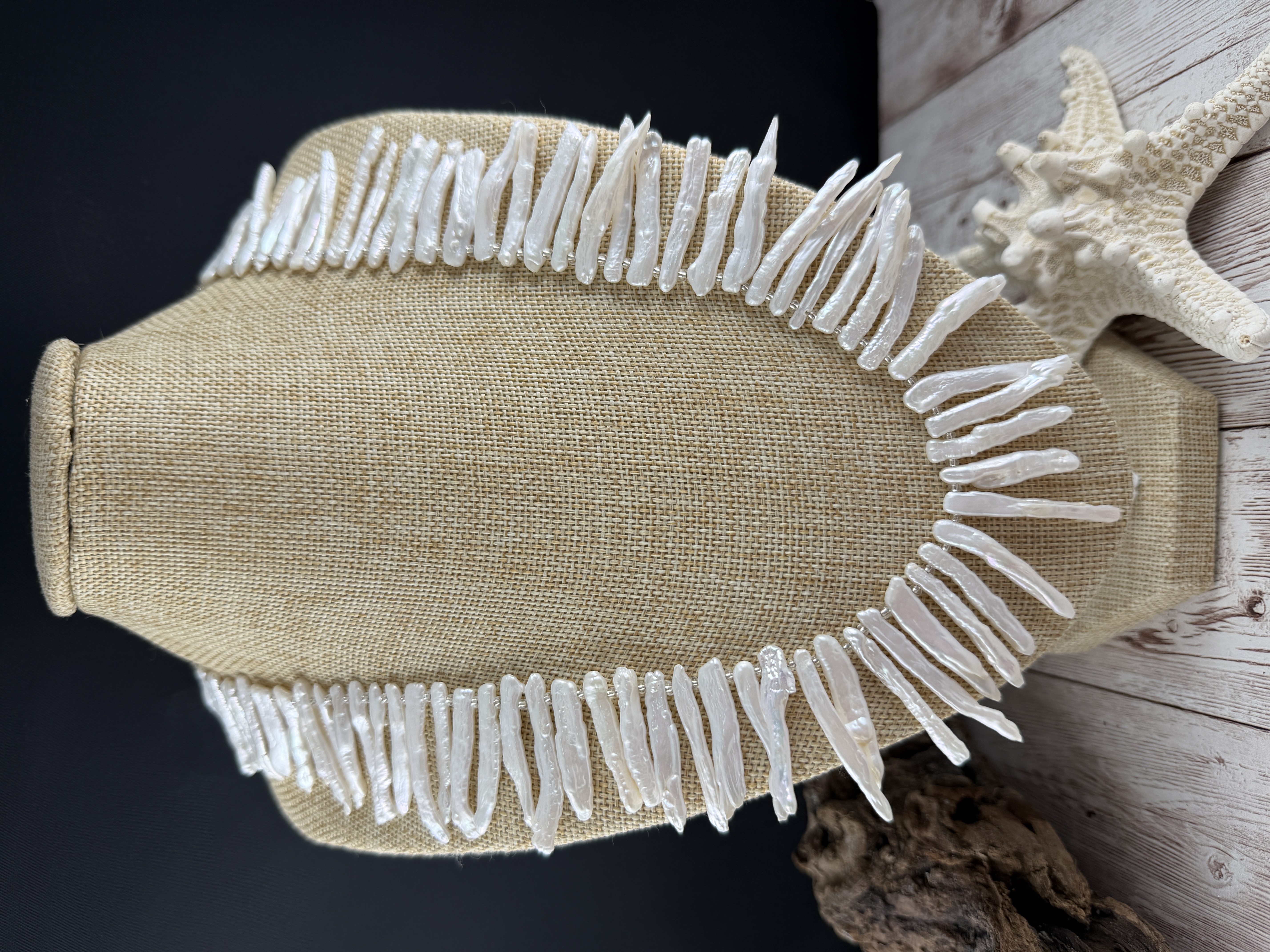 Stick Pearl Statement Necklace thumbnail 5