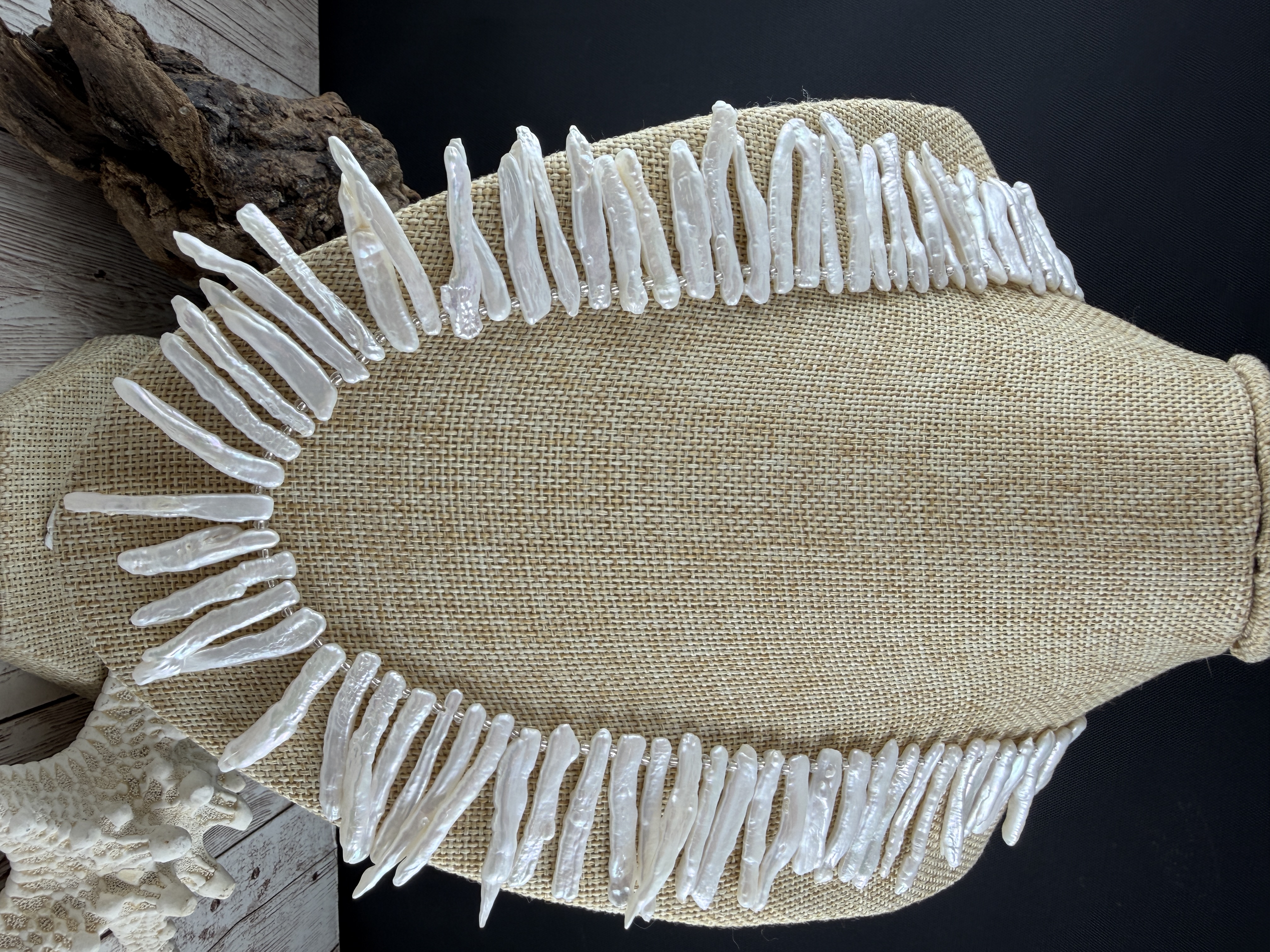 Stick Pearl Statement Necklace thumbnail 6