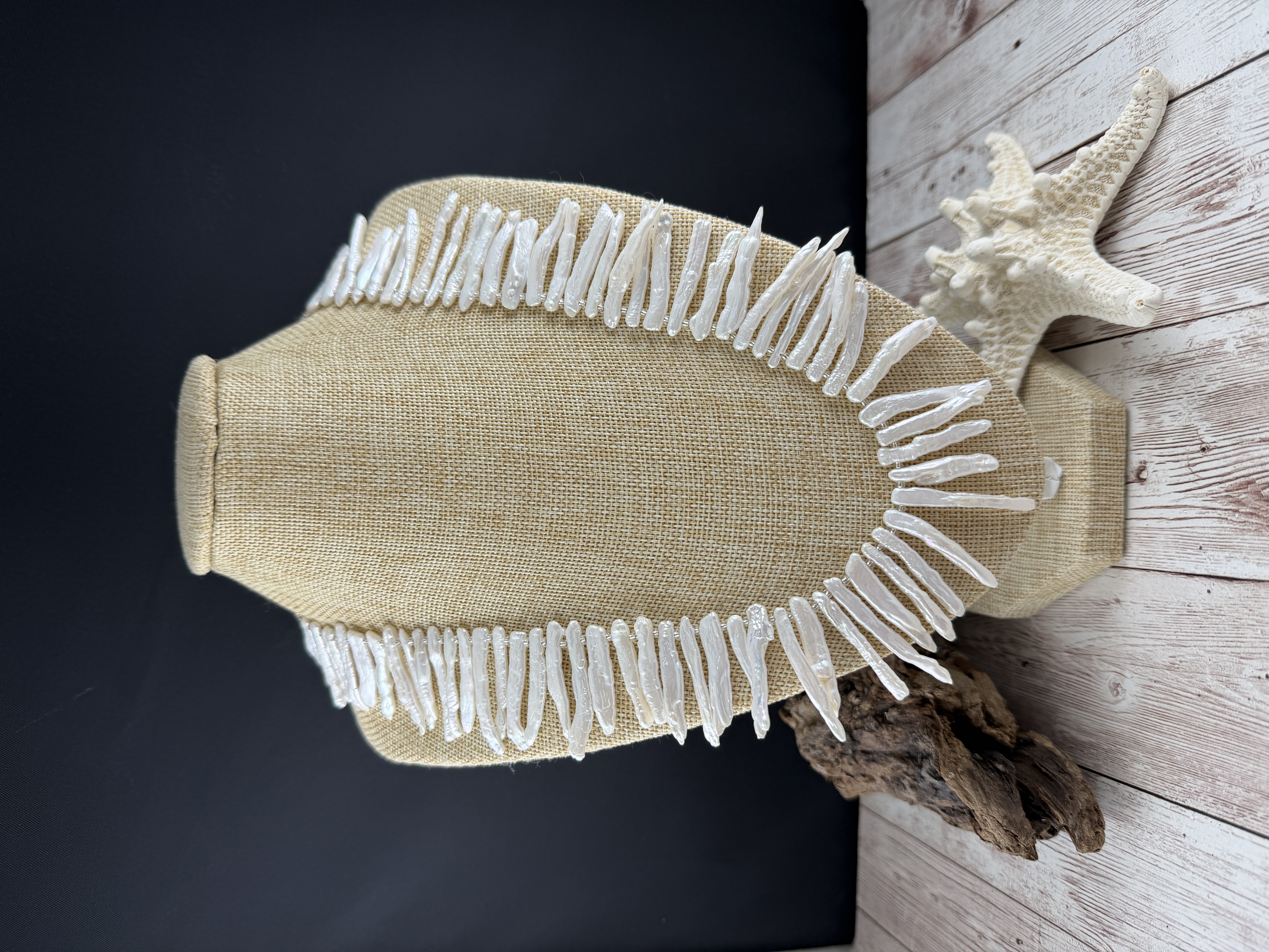 Stick Pearl Statement Necklace