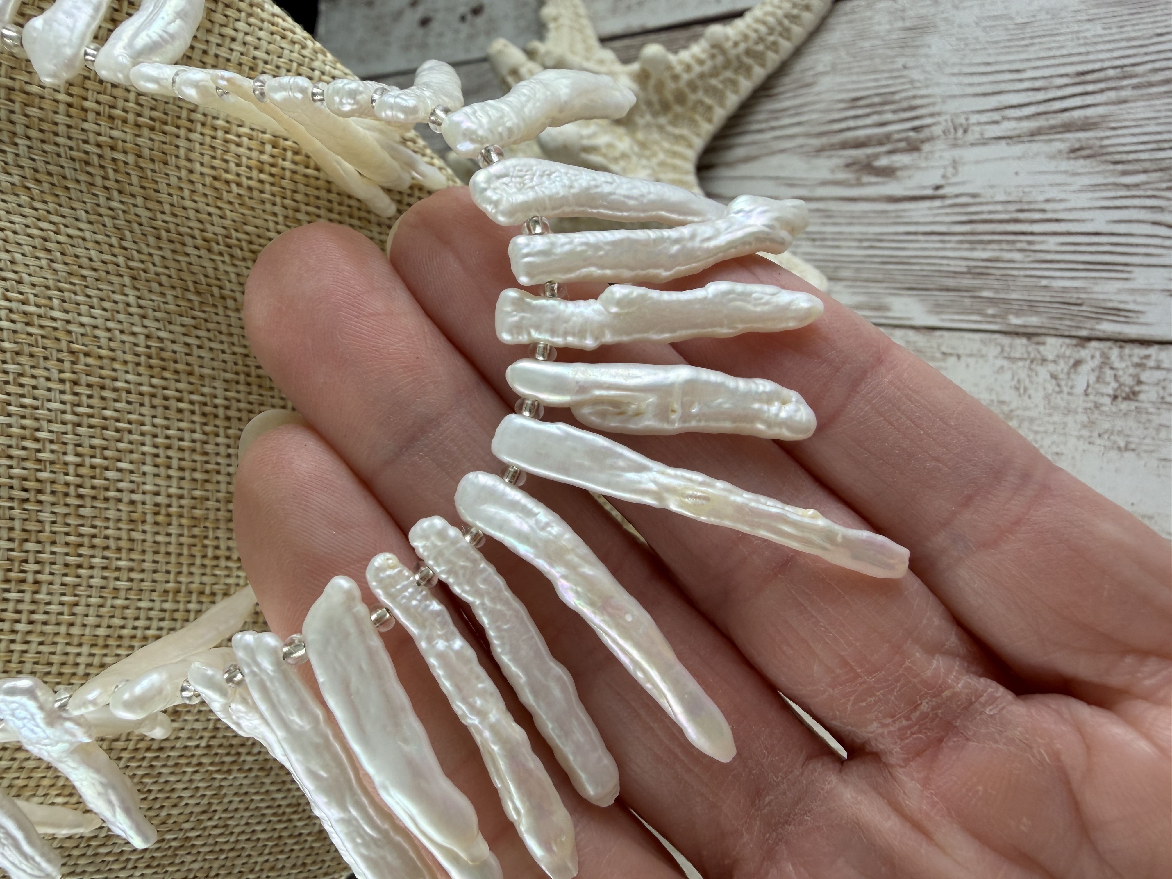 Stick Pearl Statement Necklace thumbnail 3