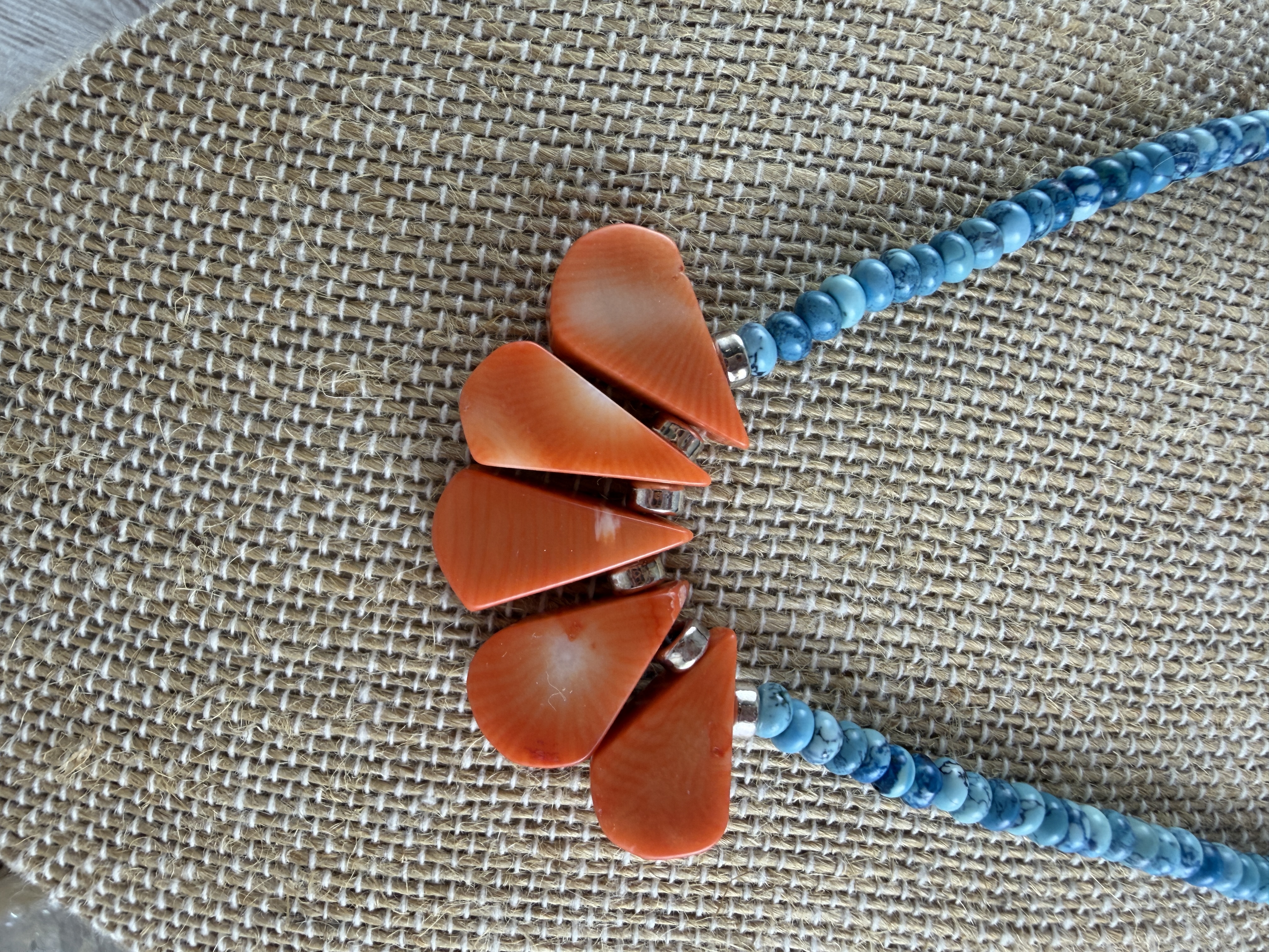 Blue Jasper and Coral Necklace thumbnail 4