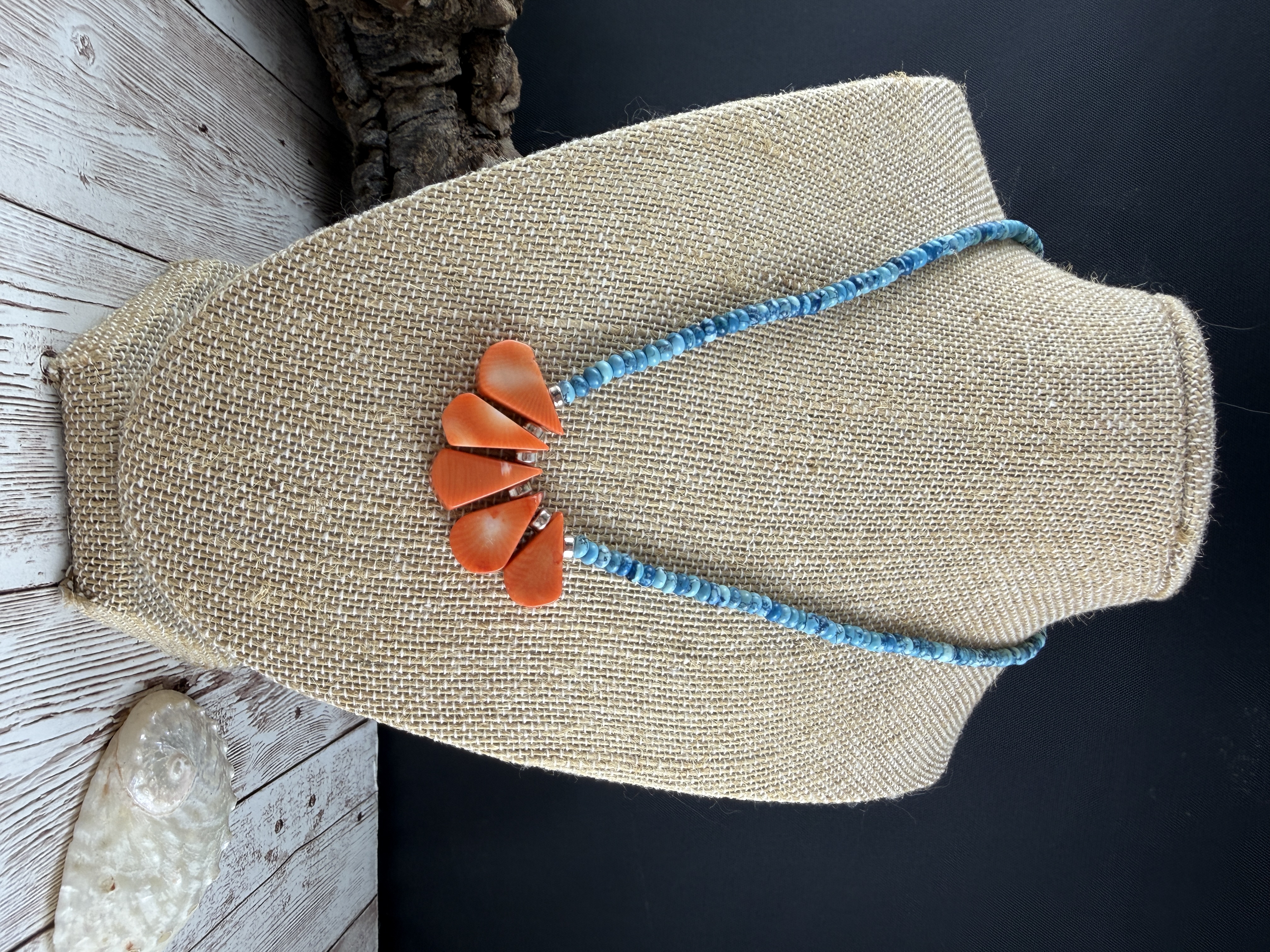 Blue Jasper and Coral Necklace thumbnail 2