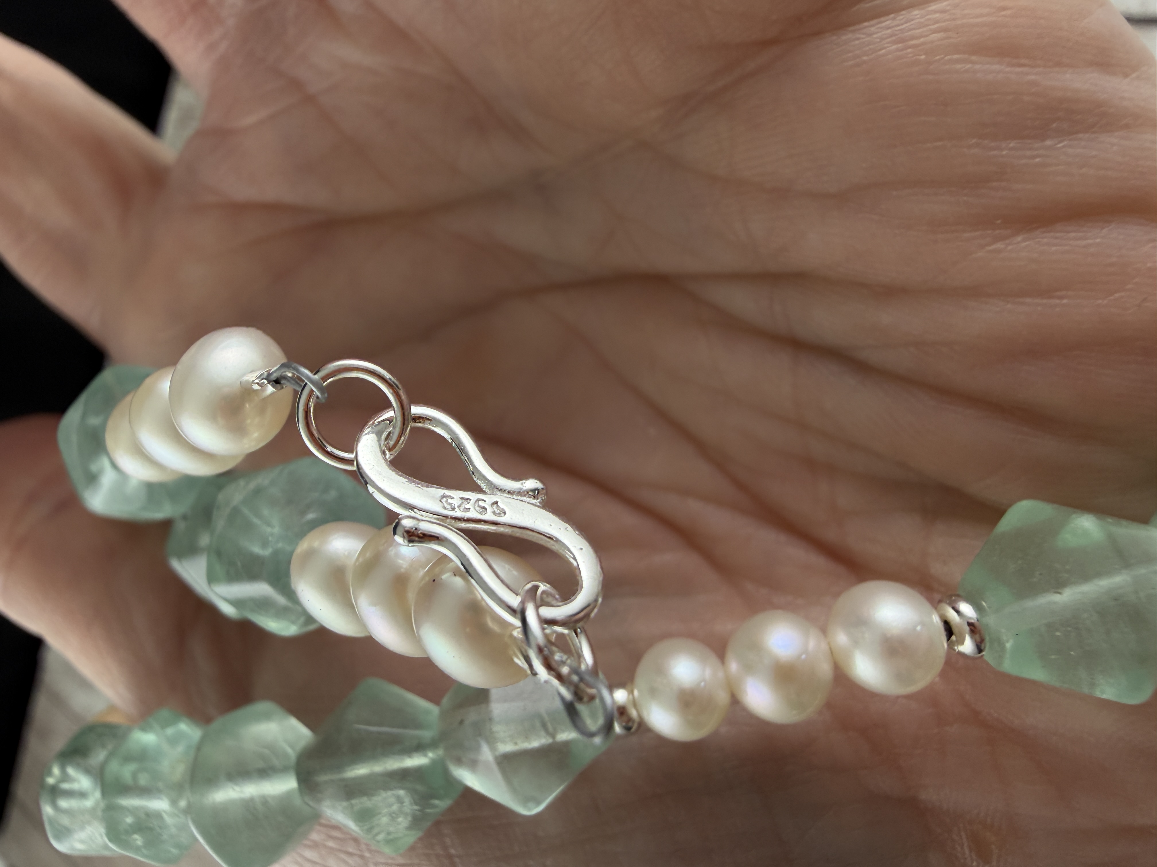 Pearl and Green Fluorite Necklace thumbnail 7