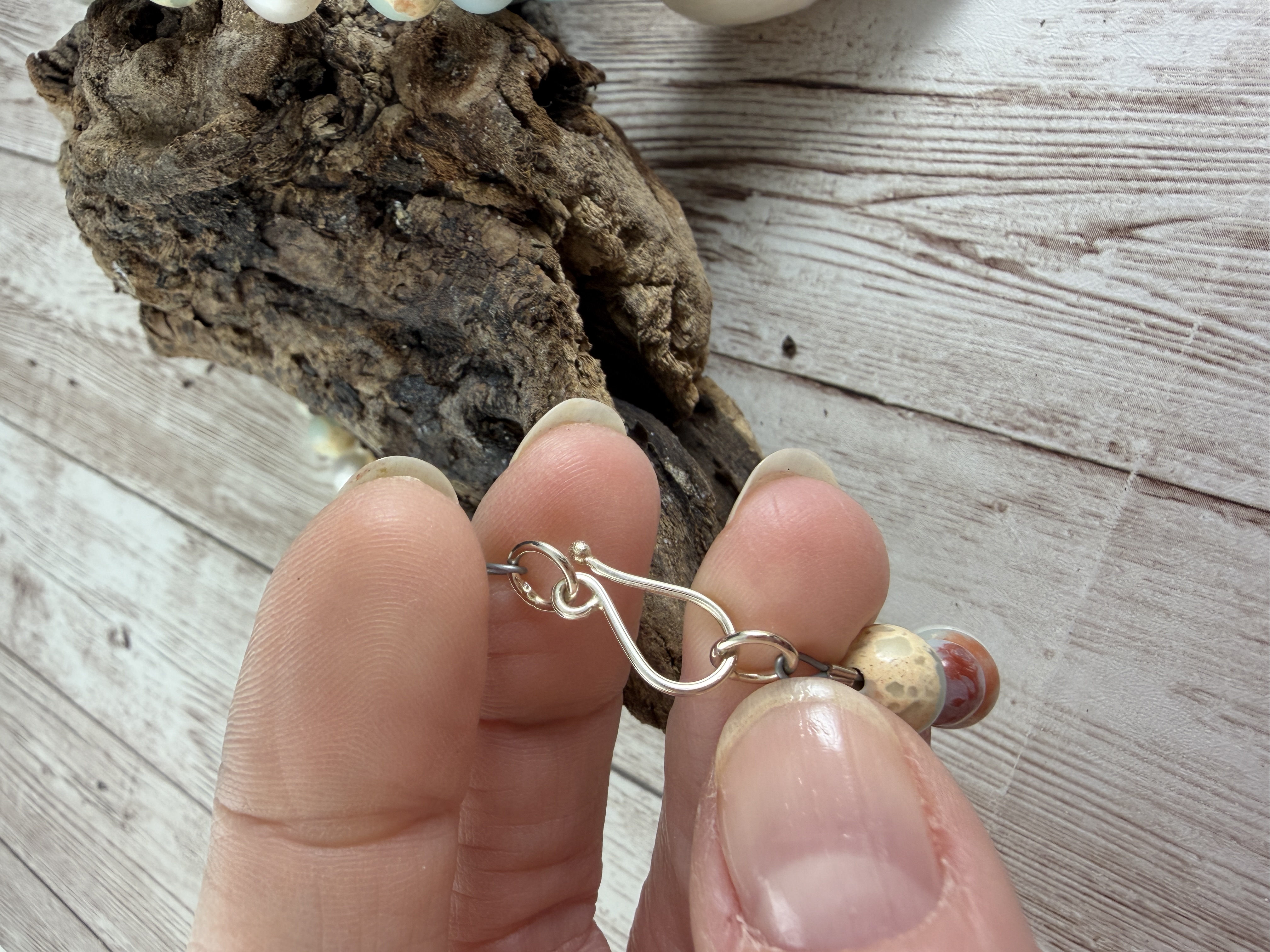 Aqua Terra Jasper and Pearl Necklace with Shell Pendant thumbnail 7