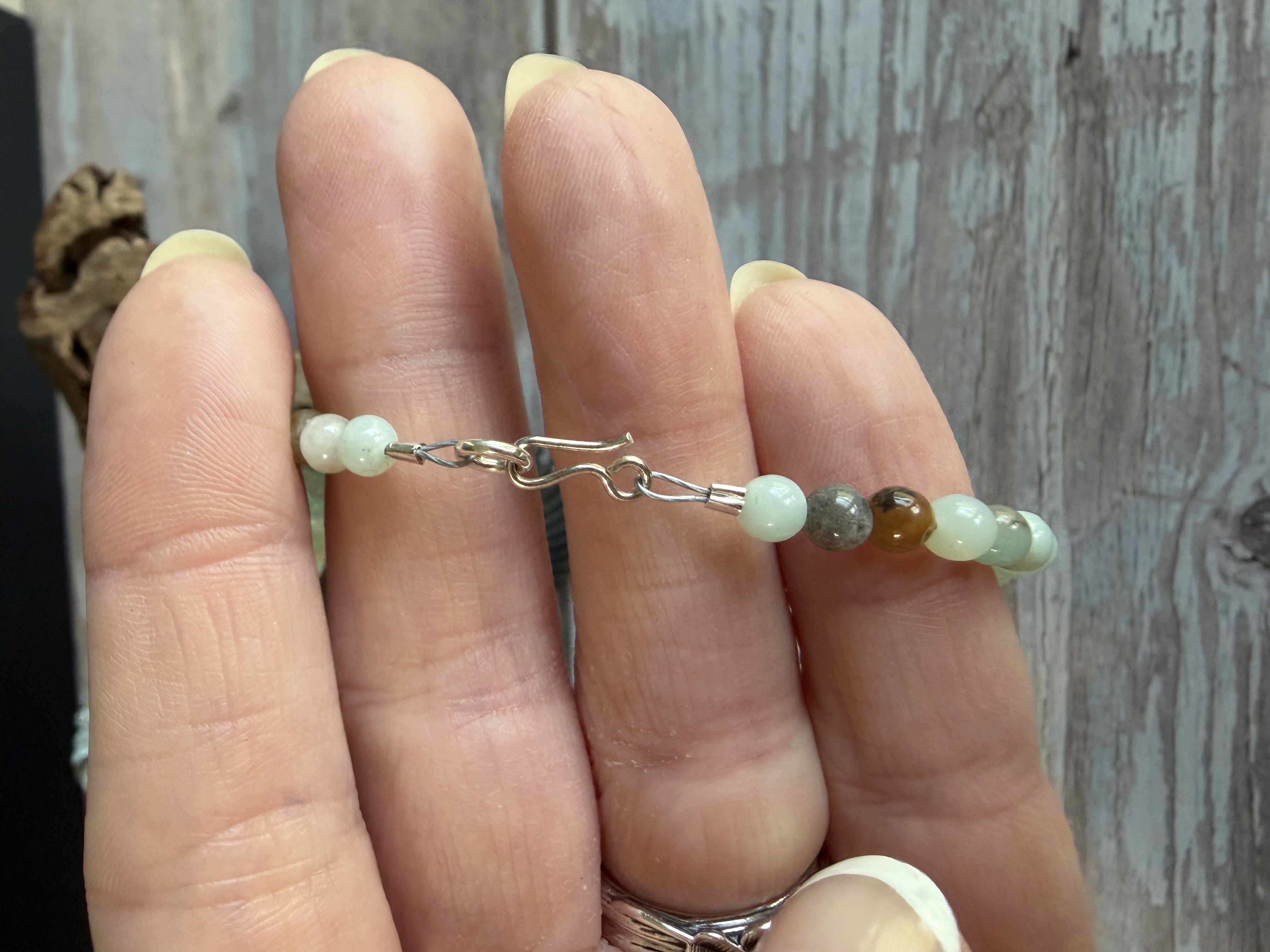 Amazonite Necklace with Shell Pendant thumbnail 3