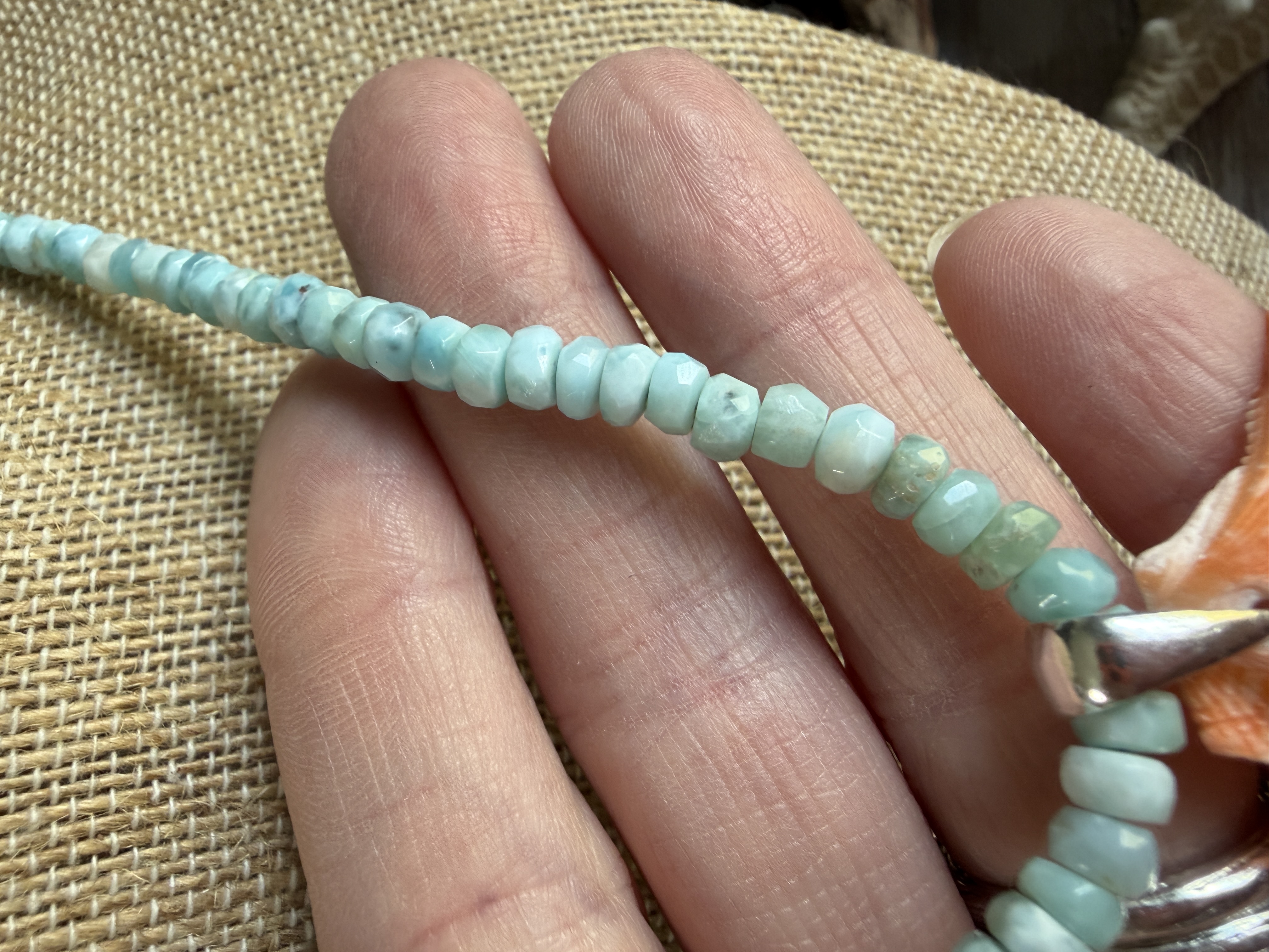 Larimar and Shell Necklace  thumbnail 6