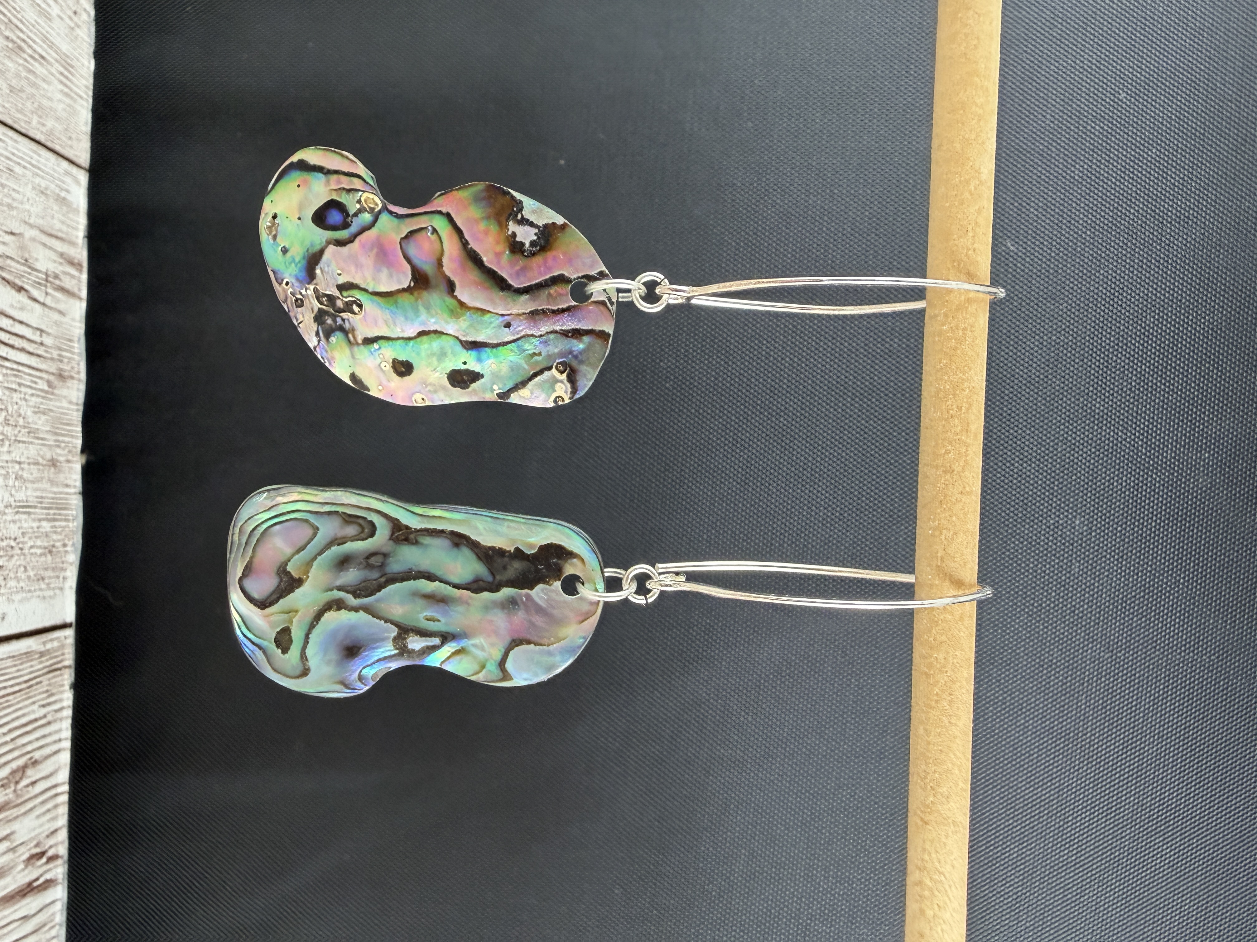 Sterling Silver Abalone Earrings, Natural Shell Jewelry