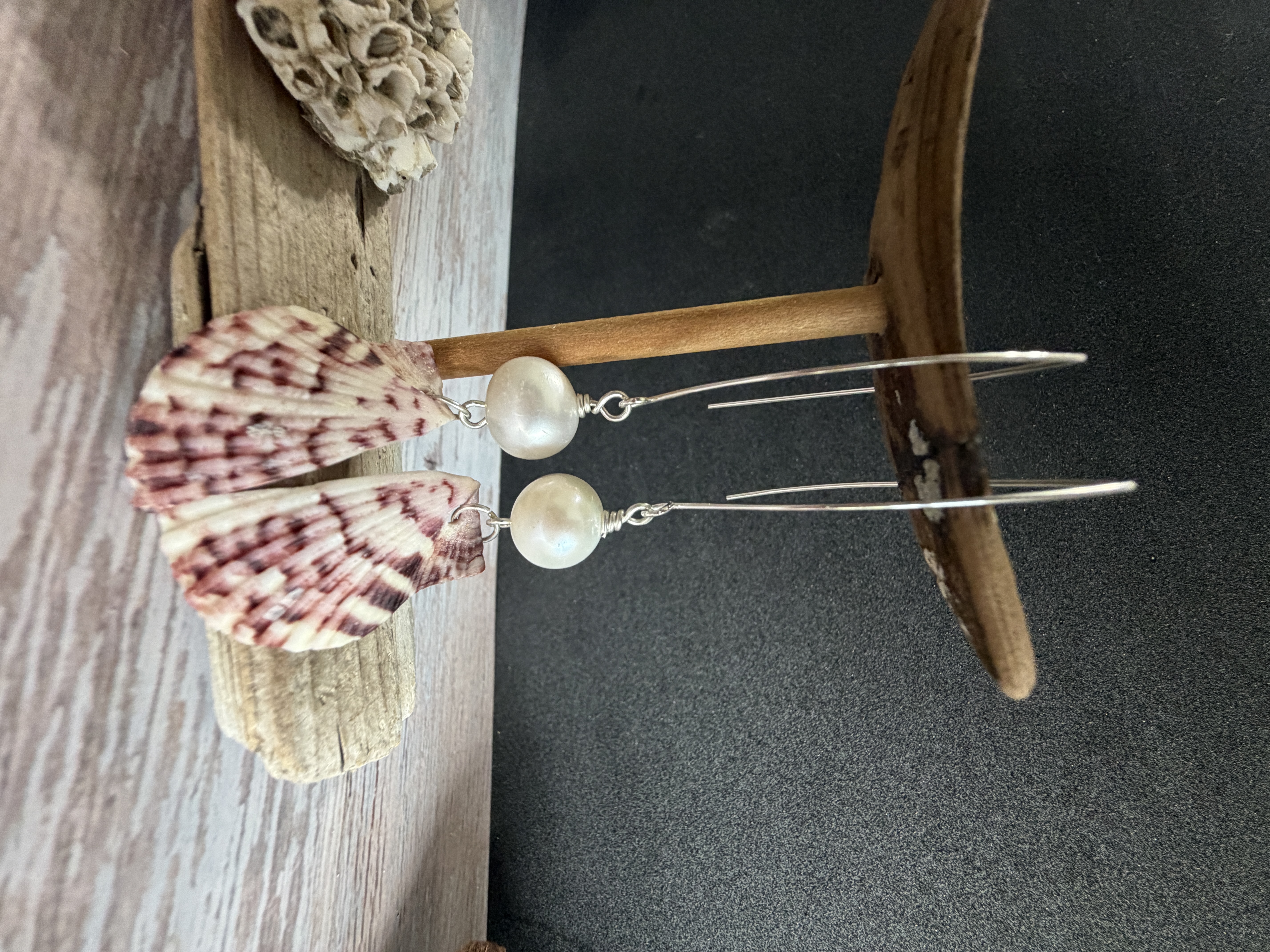 Half Shell Earrings with Pearls  thumbnail 7