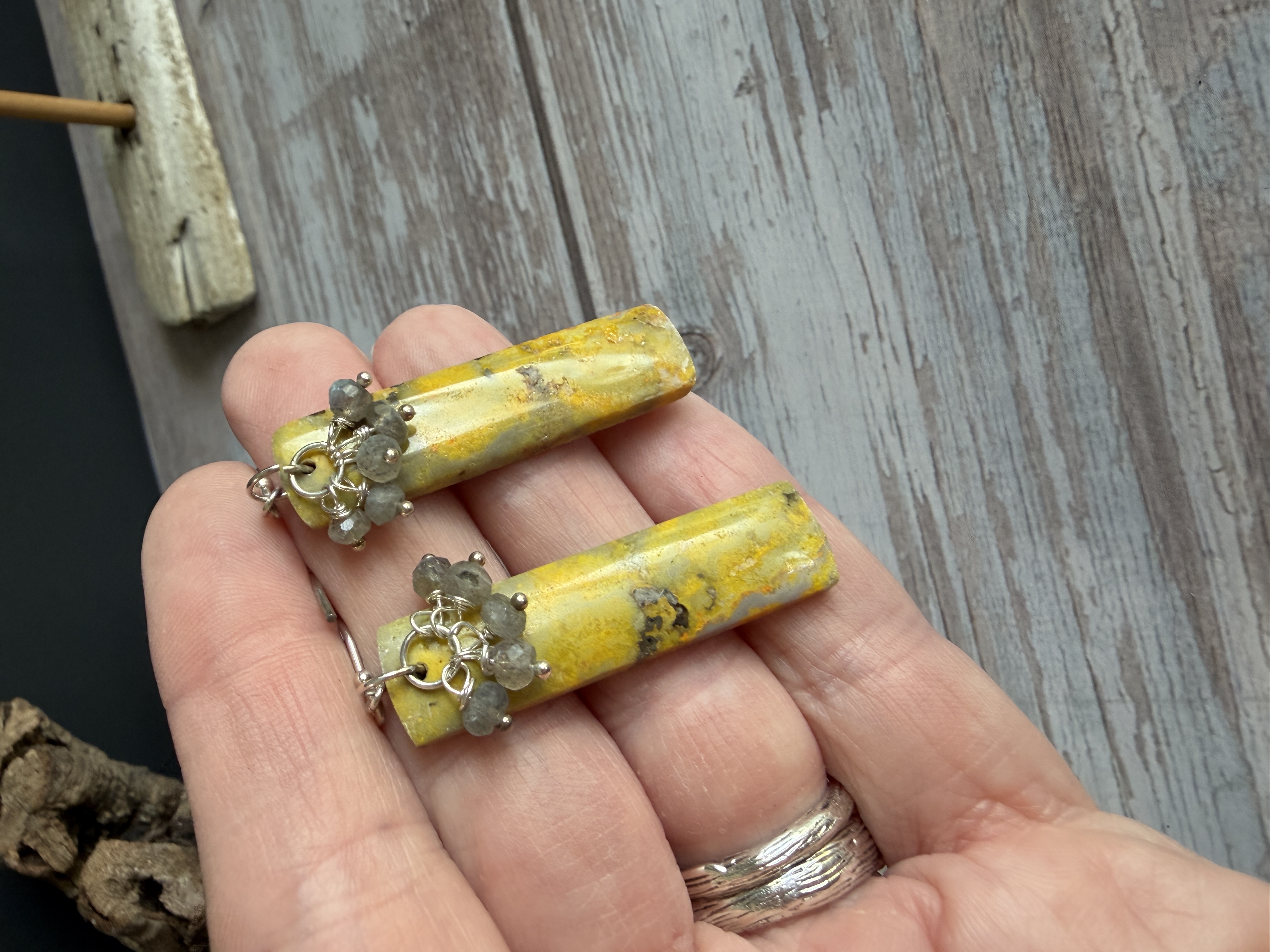 Bumblebee Jasper and Labradorite Earrings  thumbnail 7