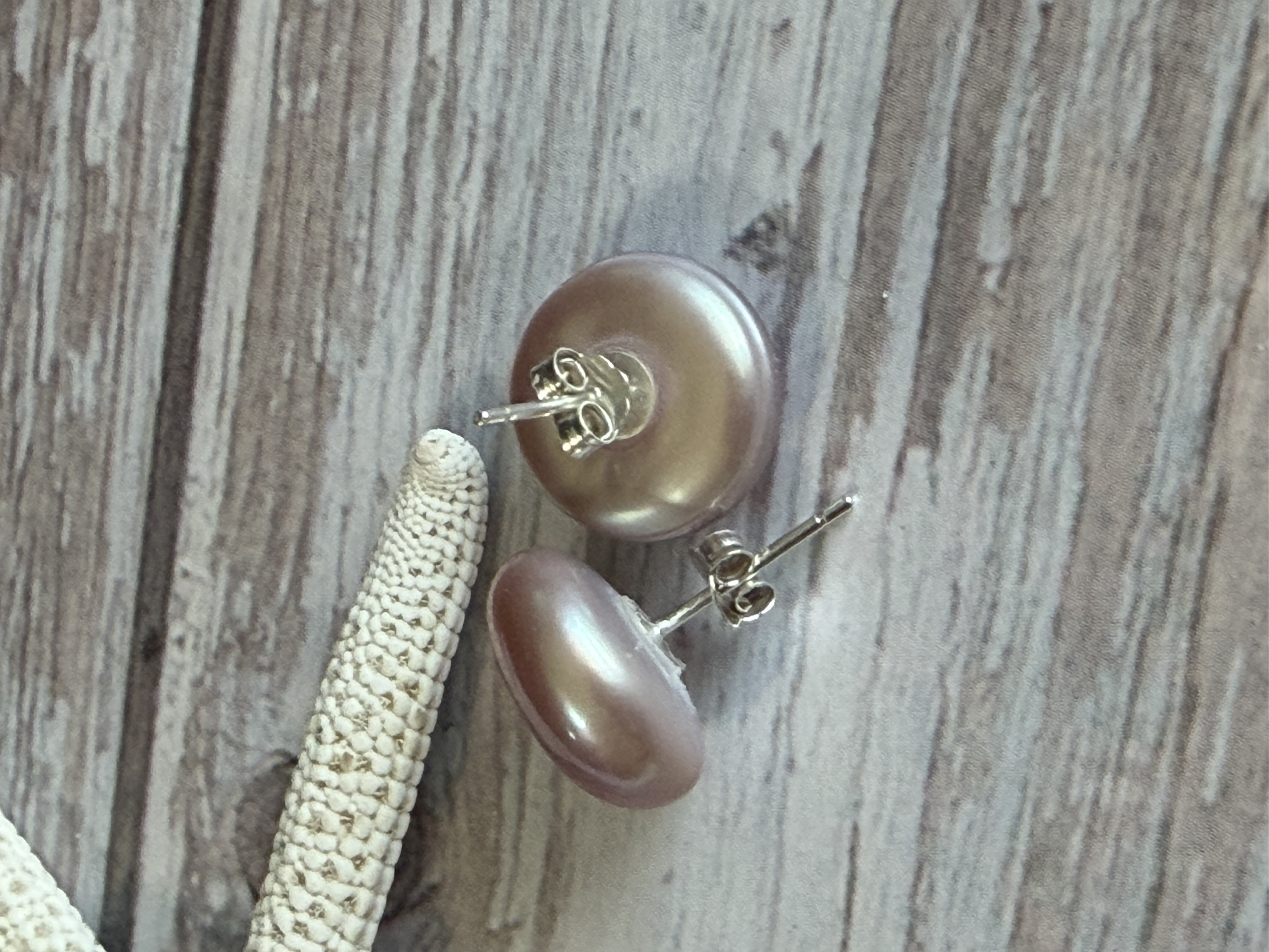 Pink Coin Pearl Studs No. 1 thumbnail 5