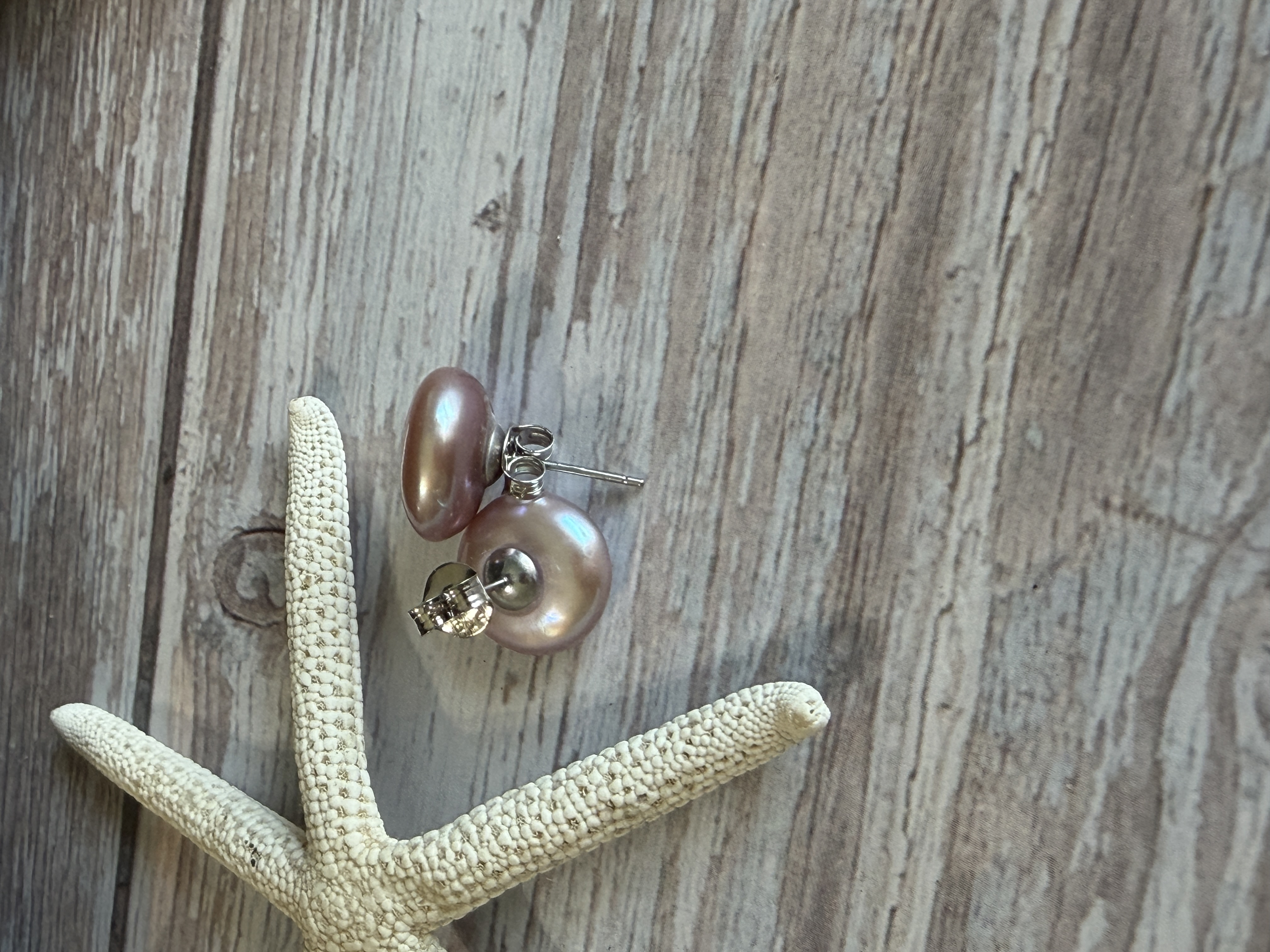 Pink Coin Pearl Studs No. 2 thumbnail 4