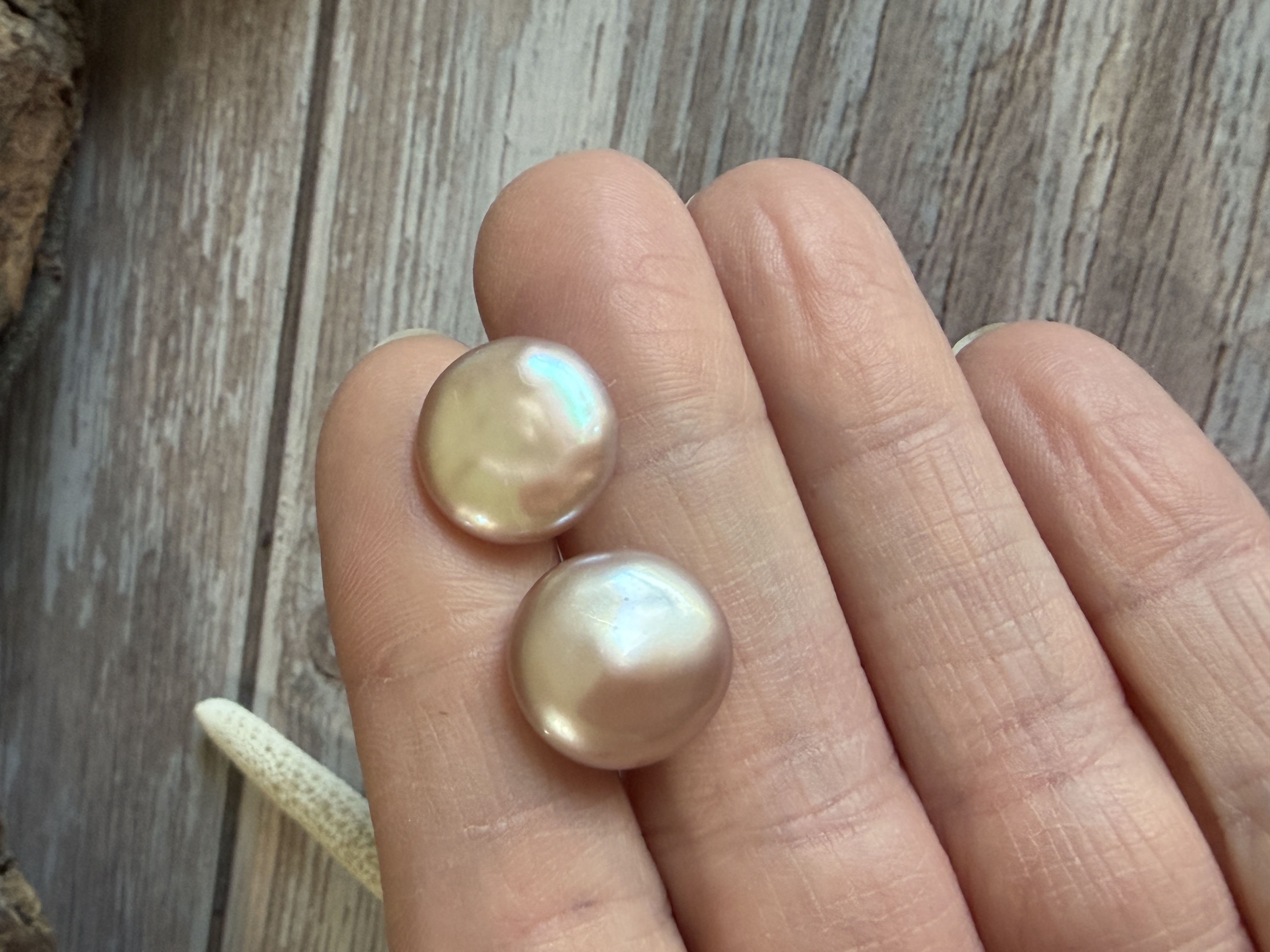 Pink Coin Pearl Studs No. 2 thumbnail 5