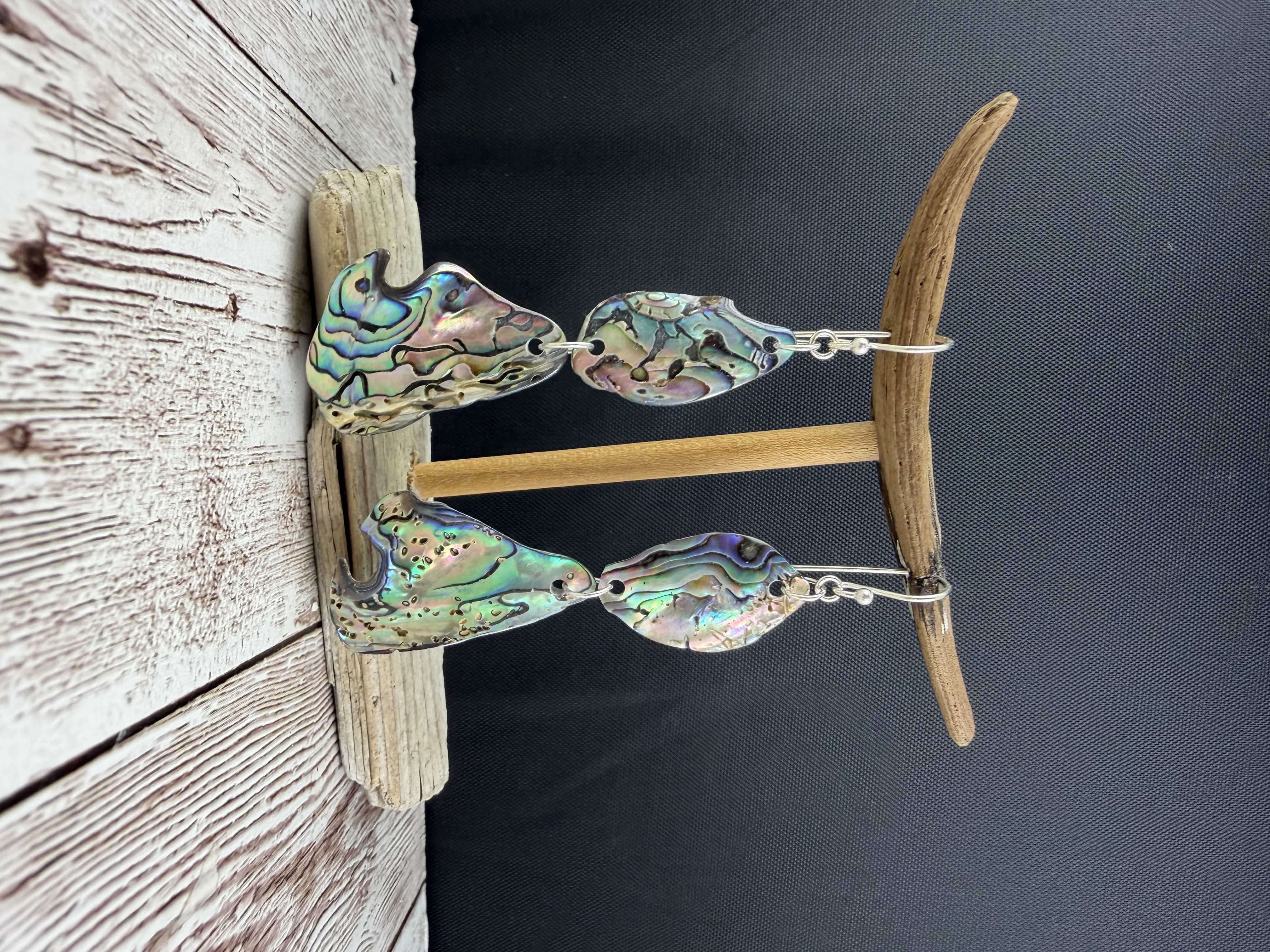 Double Abalone Dangle Earrings