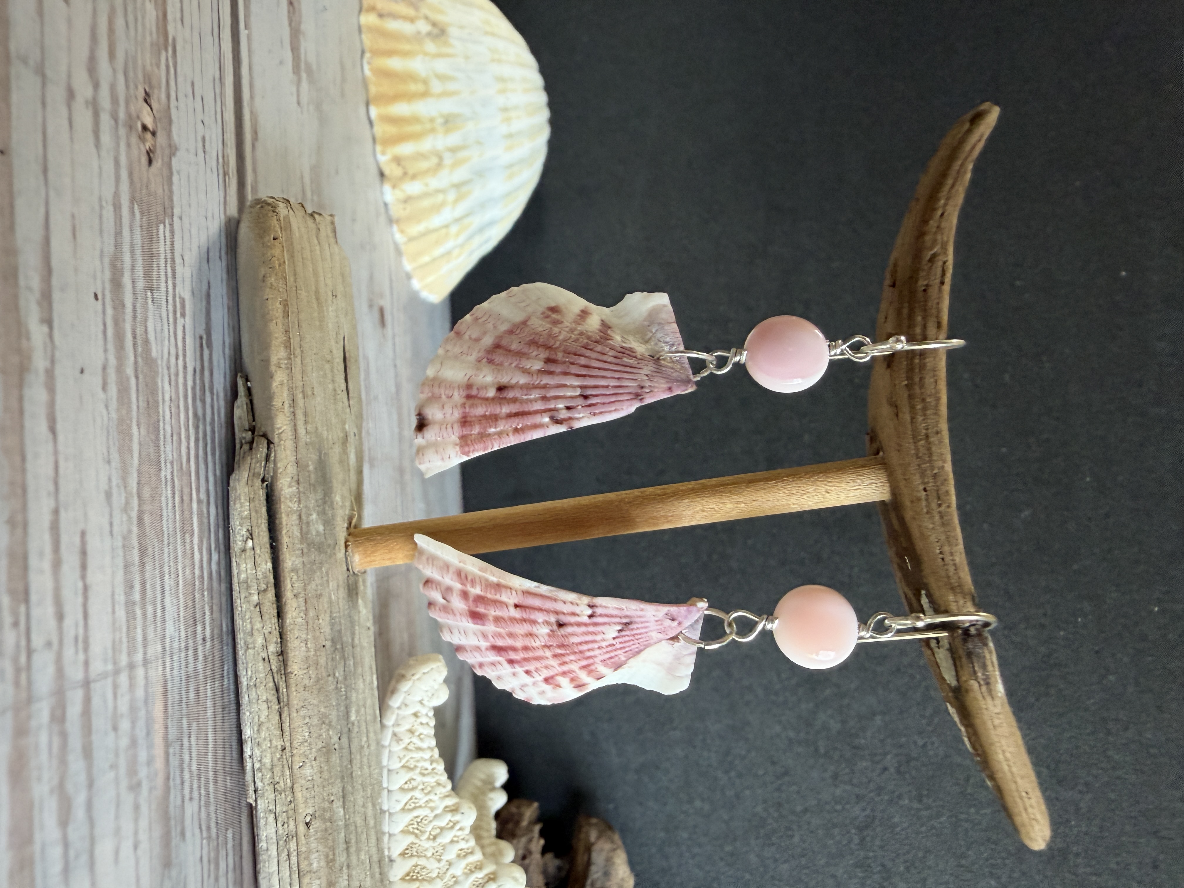 Half Shell Earrings with Queen Conch