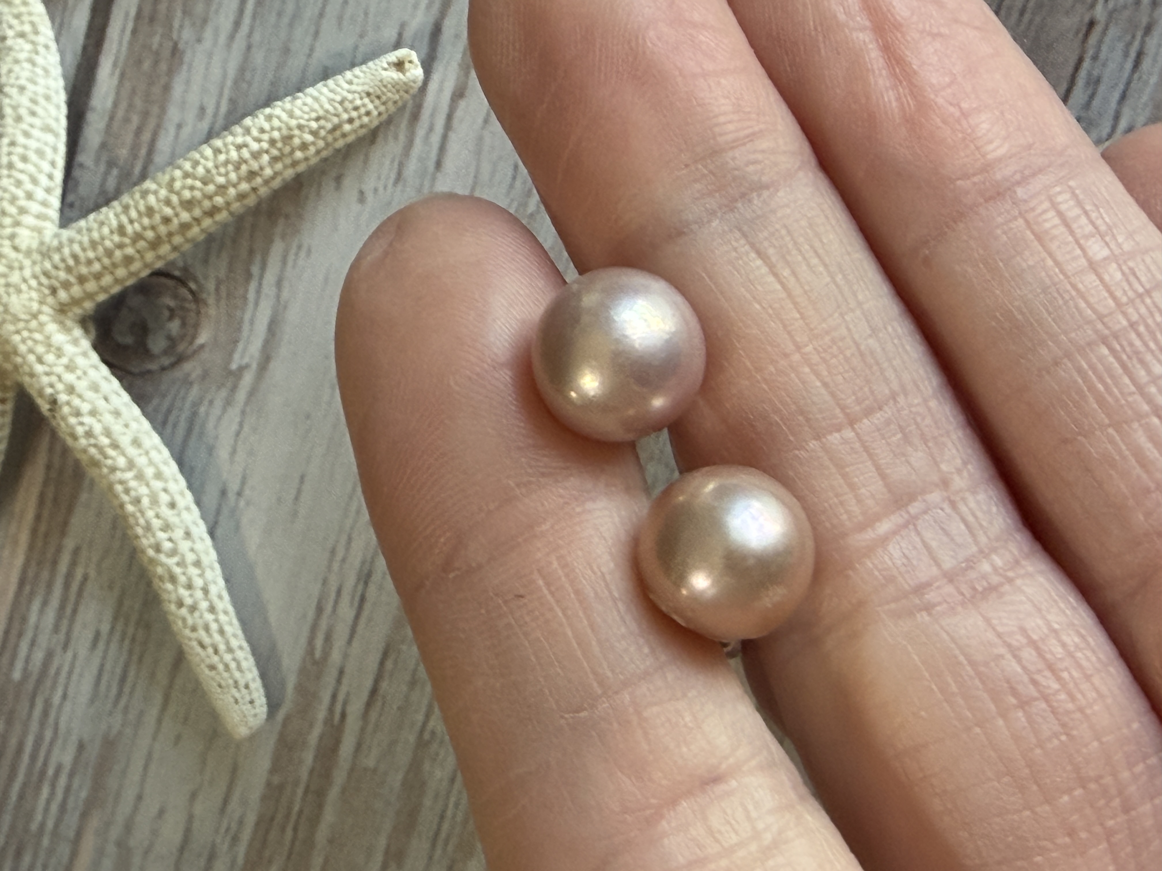 Pink Freshwater Pearl Stud Earrings, Sterling Silver Posts image 5