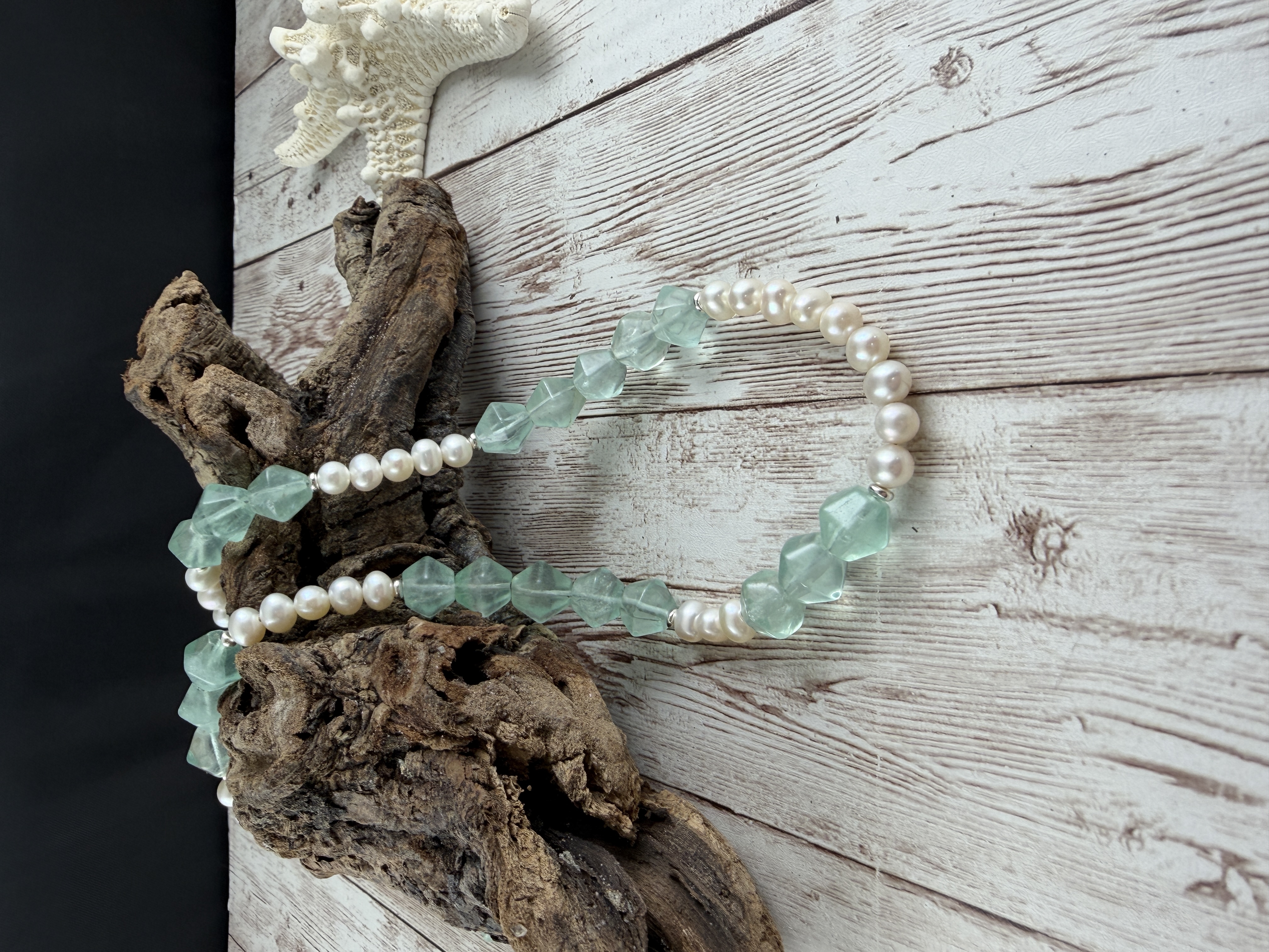 Pearl and Green Fluorite Necklace image 3