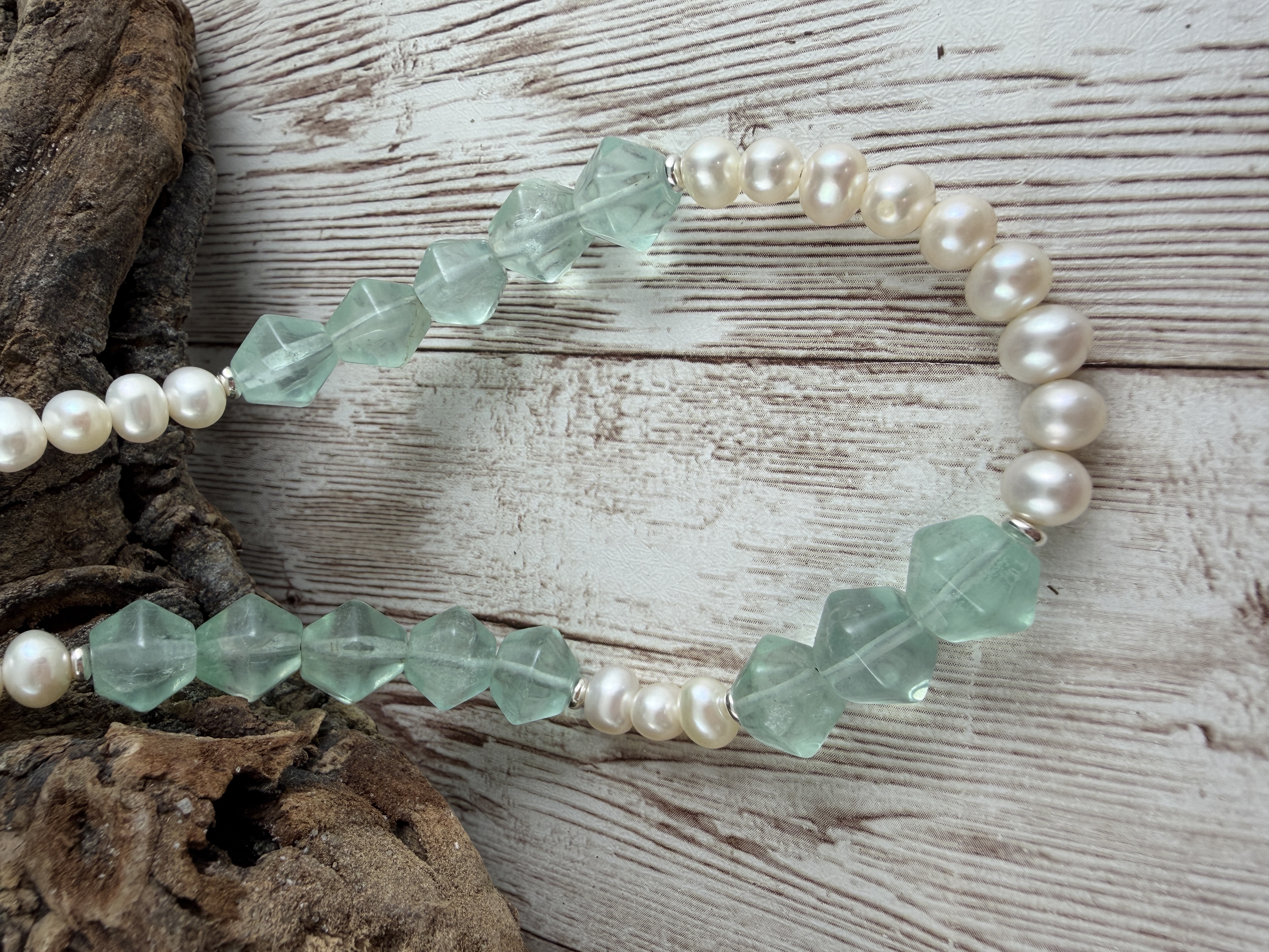 Pearl and Green Fluorite Necklace image 5