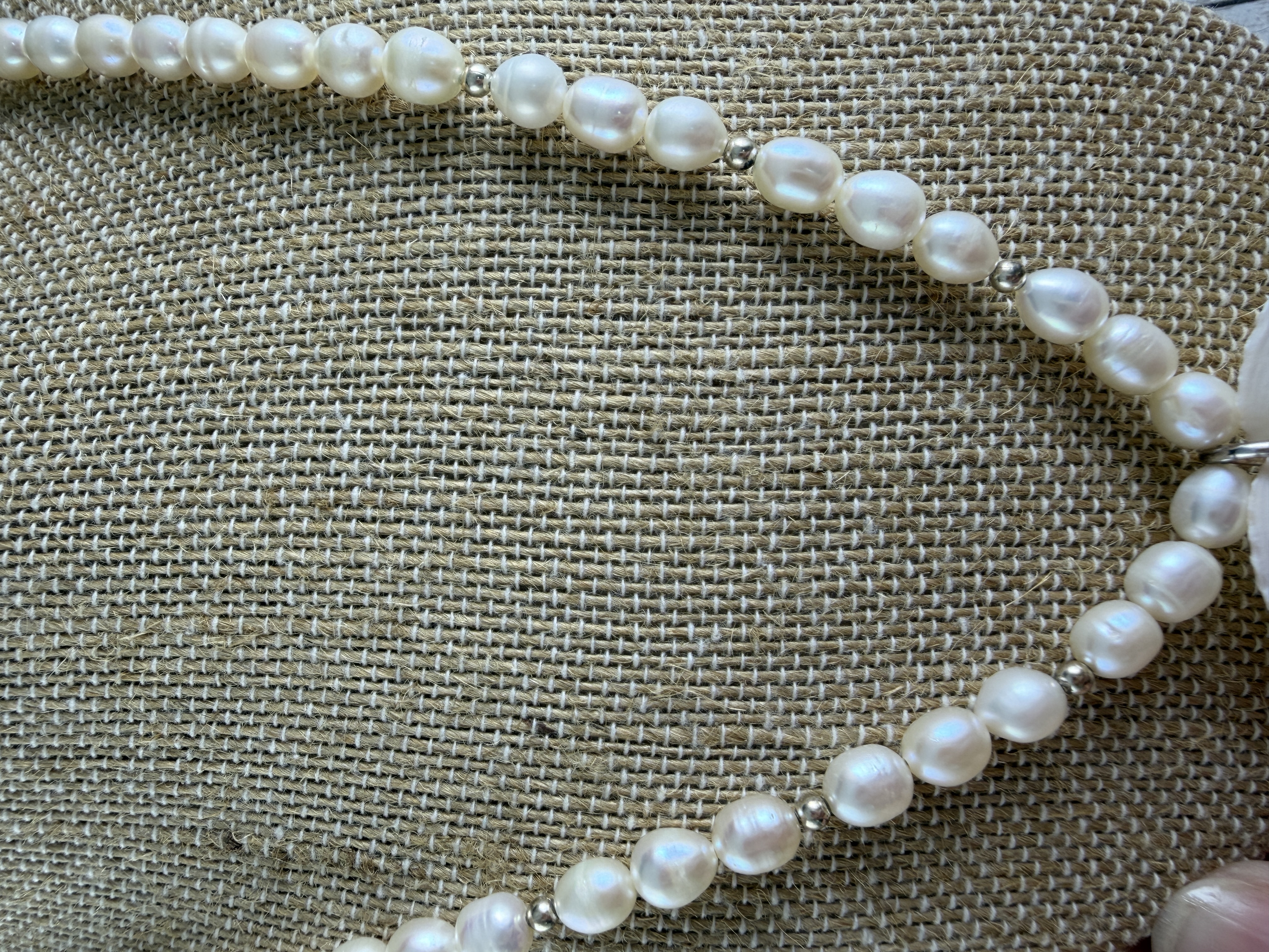 Pearl Necklace with Heart Shell Pendant image 4