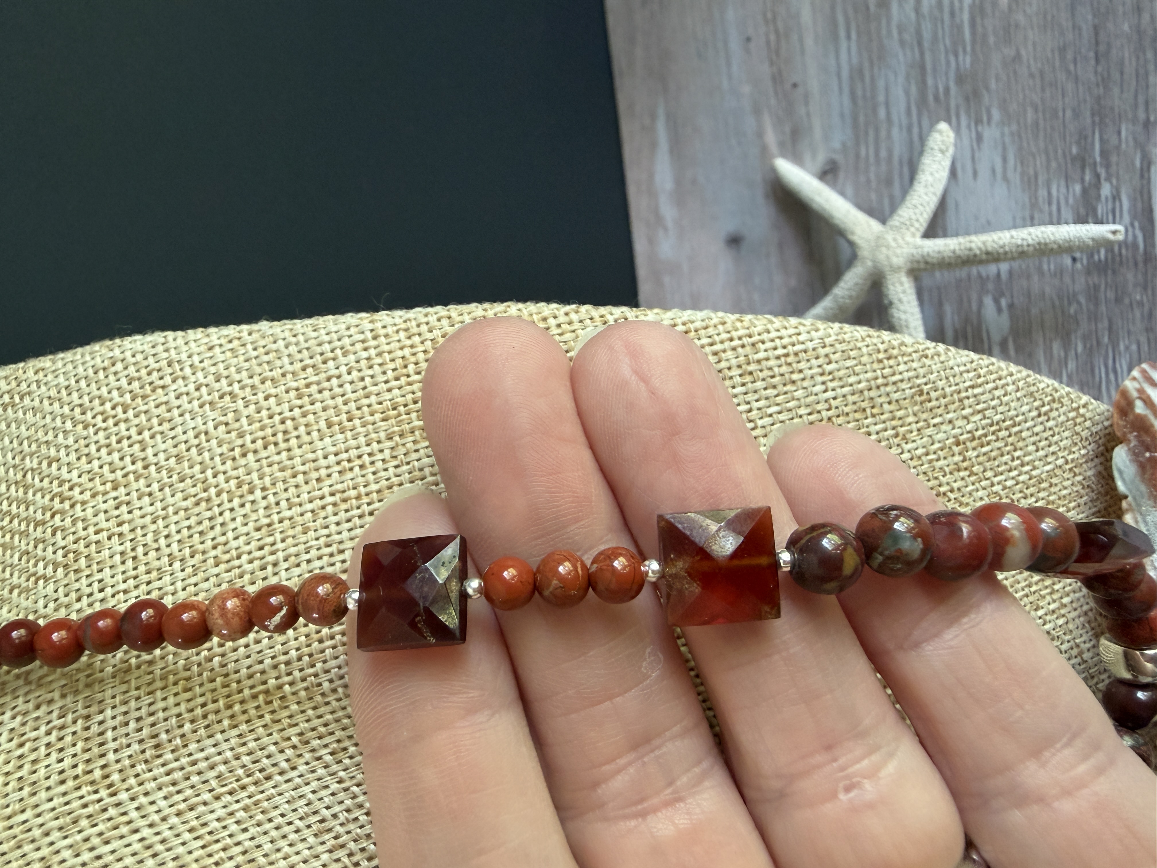 Red river Jasper and Red Onyx Necklace image 4