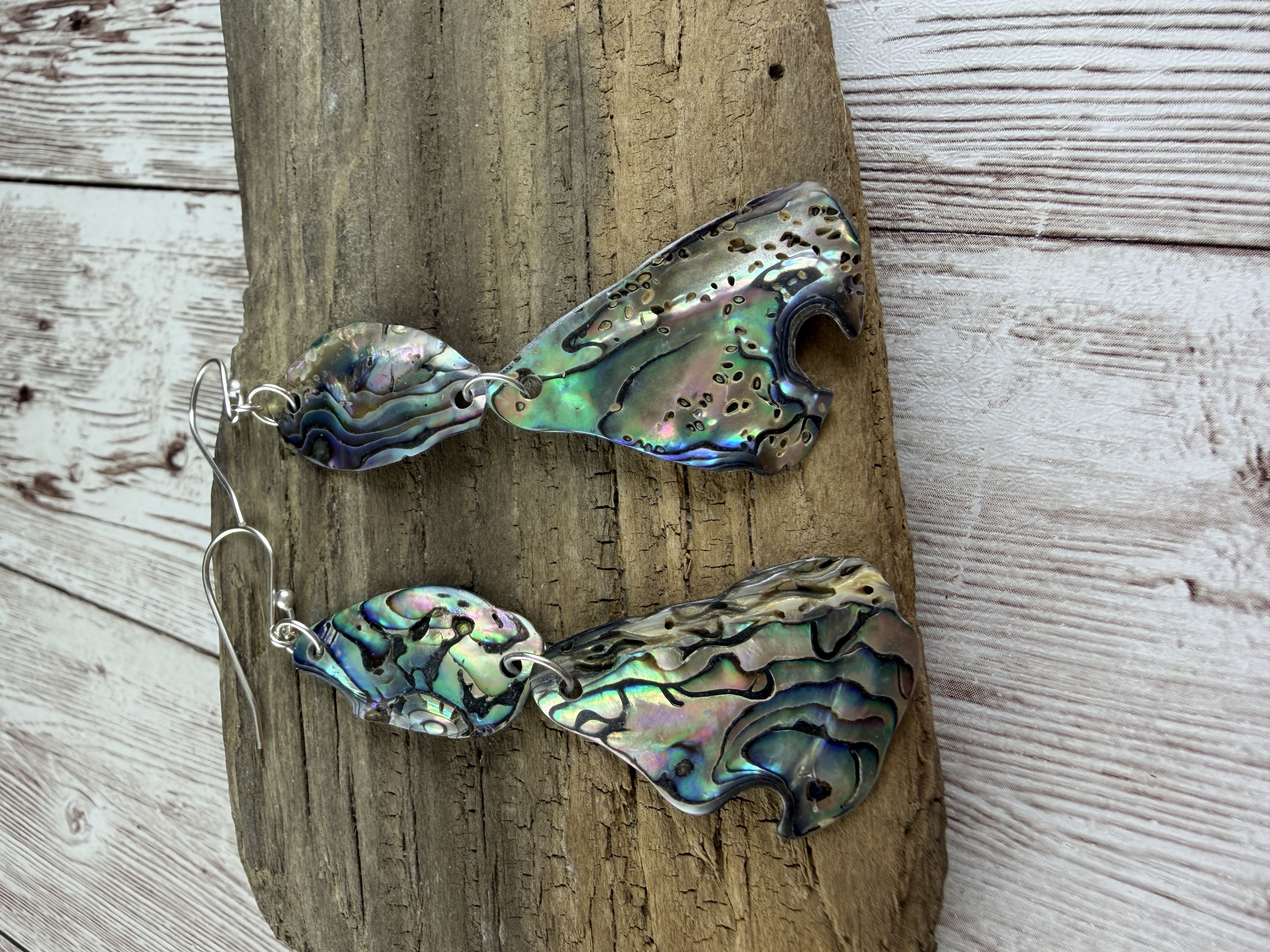 Double Abalone Dangle Earrings image 5