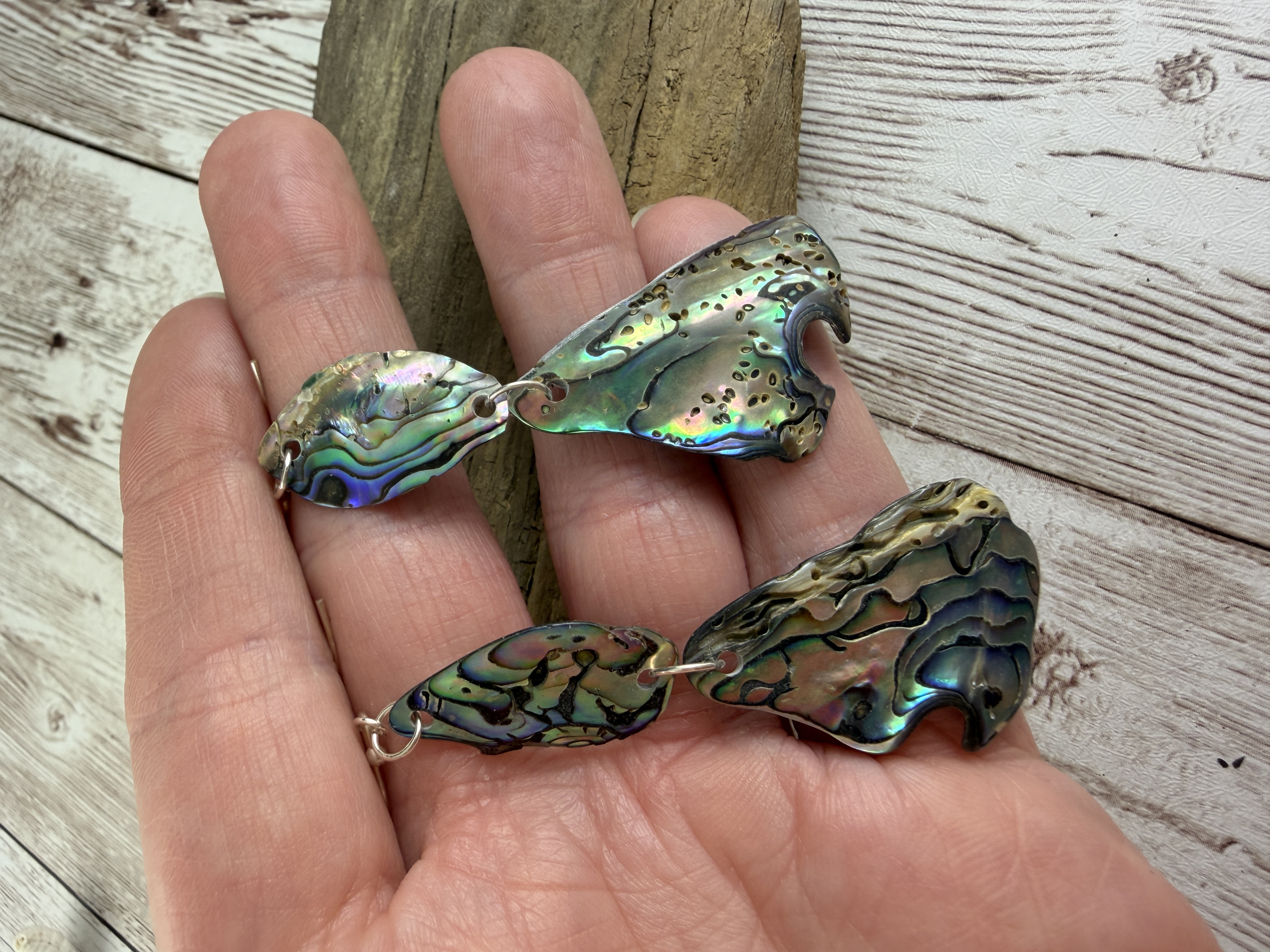 Double Abalone Dangle Earrings image 6