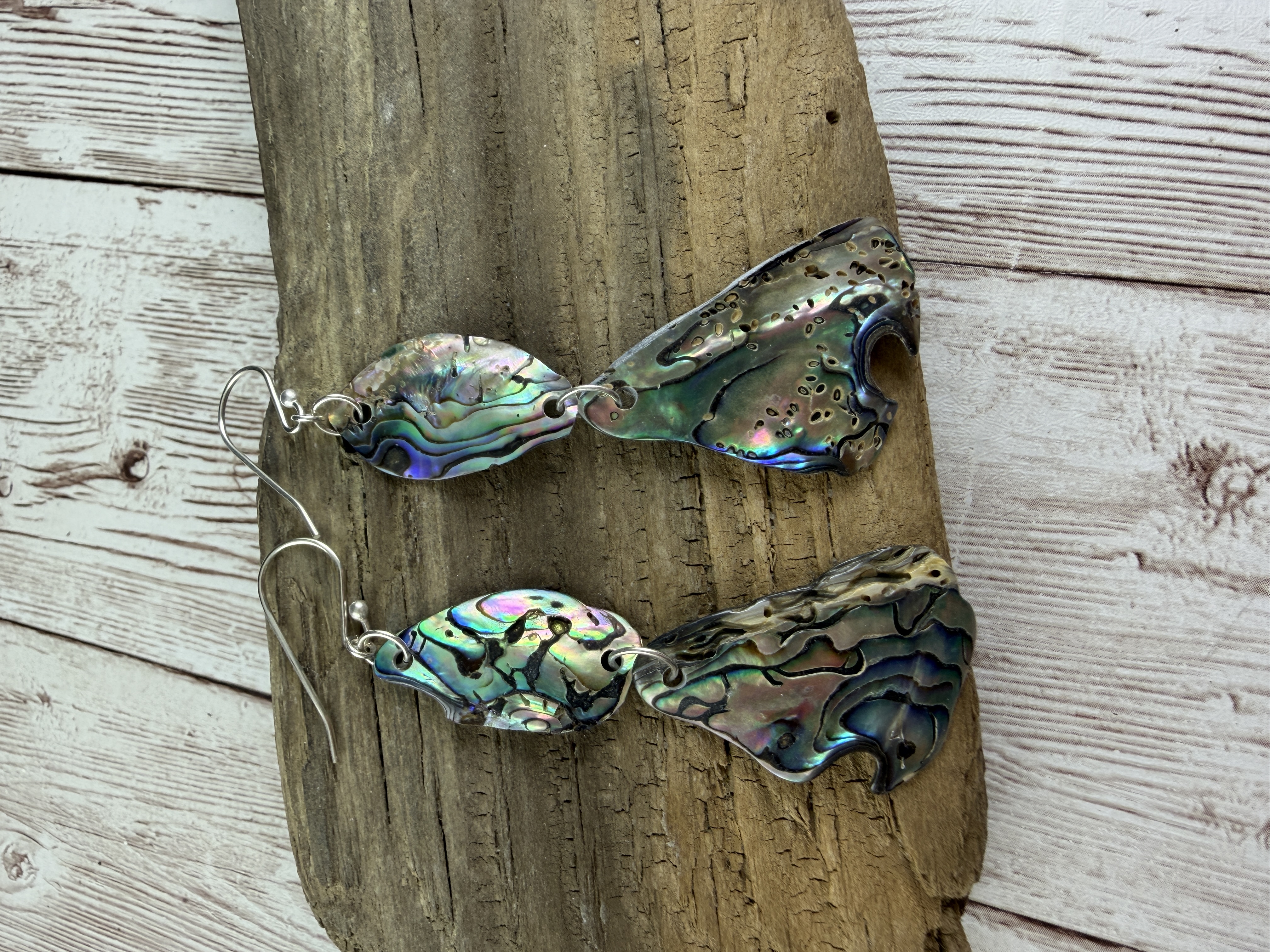 Double Abalone Dangle Earrings image 4