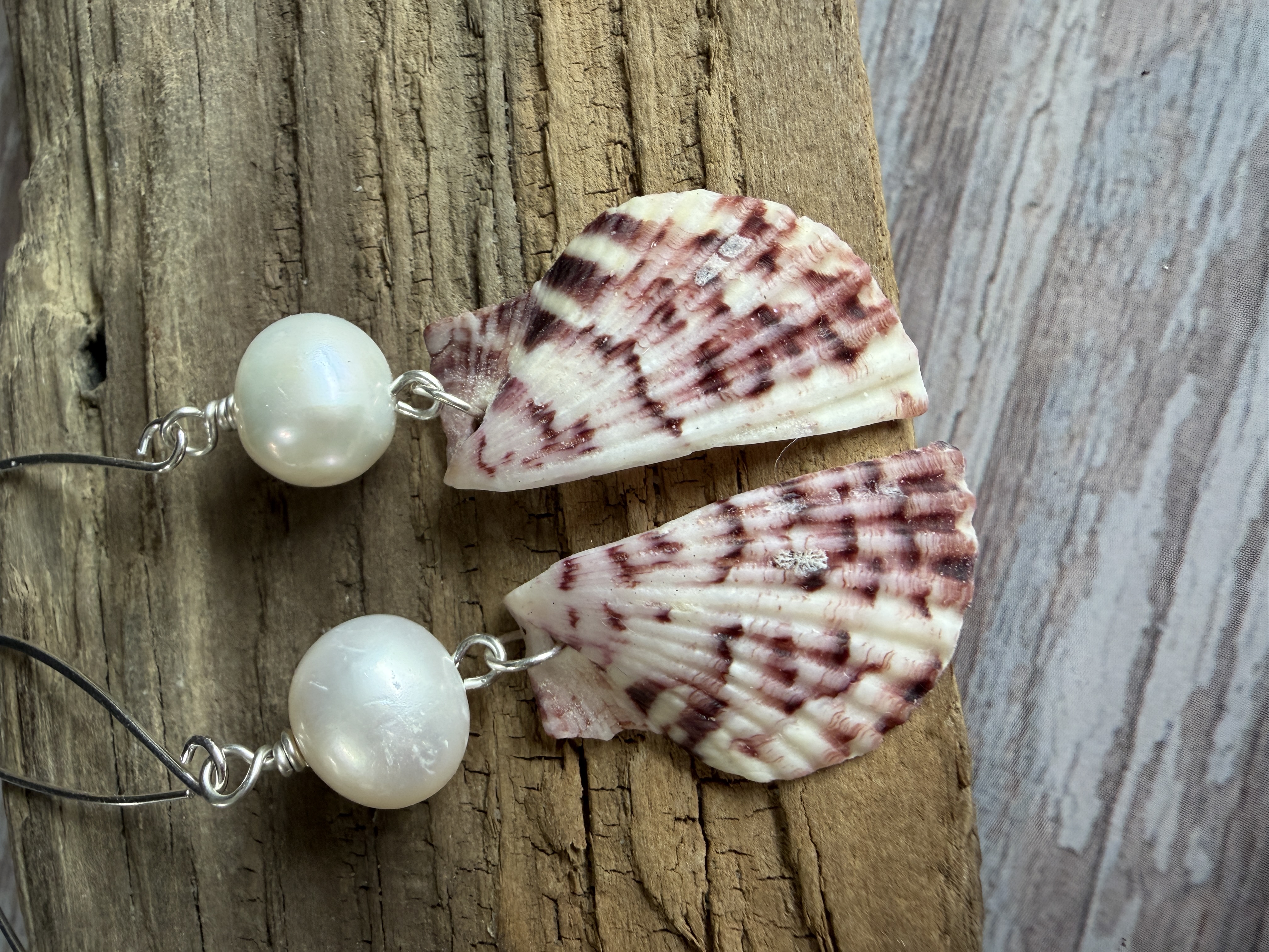 Half Shell Earrings with Pearls image 5