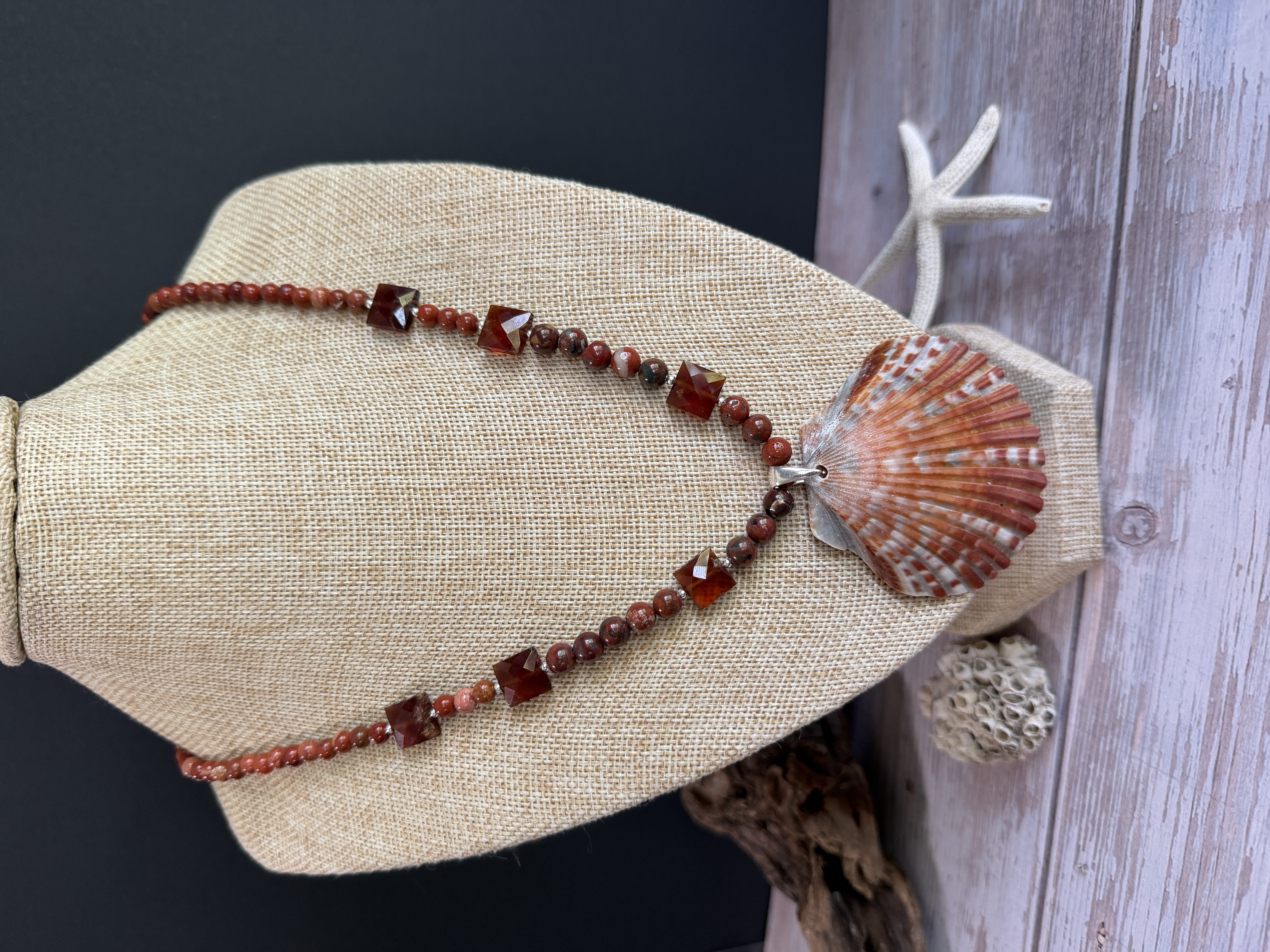 Red river Jasper and Red Onyx Necklace