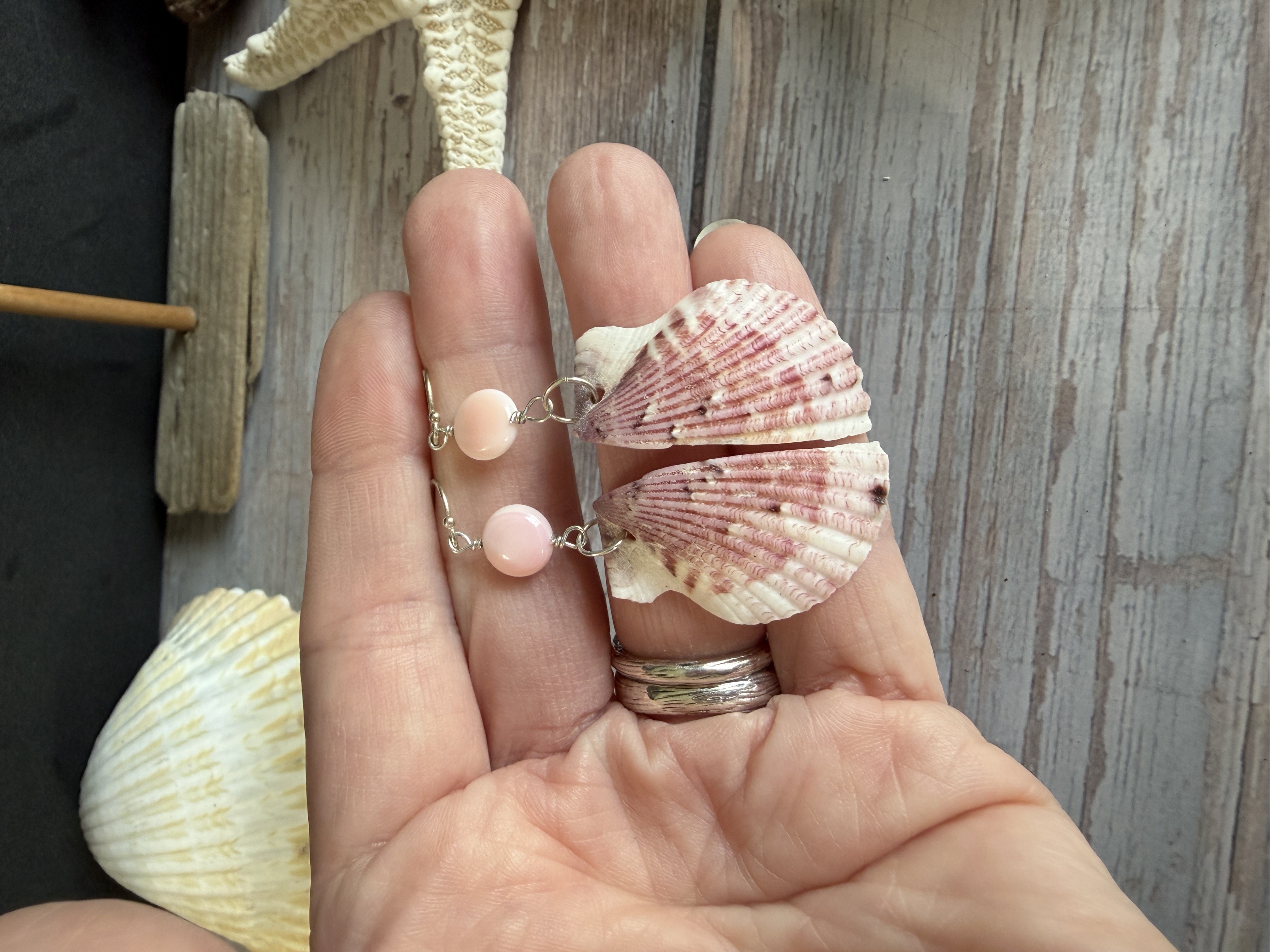 Half Shell Earrings with Queen Conch image 4