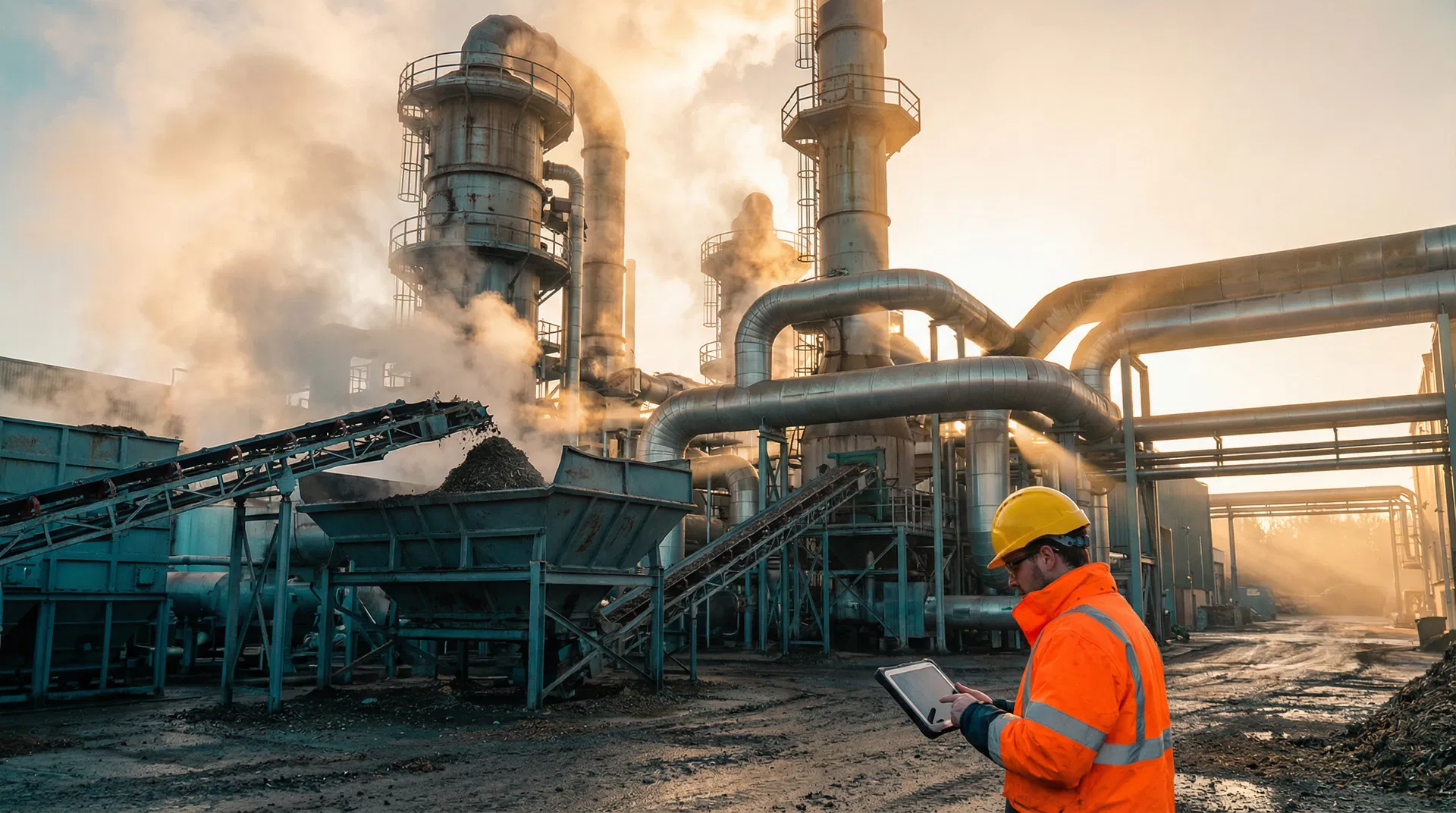 Waste-to-energy gasification plant in operation