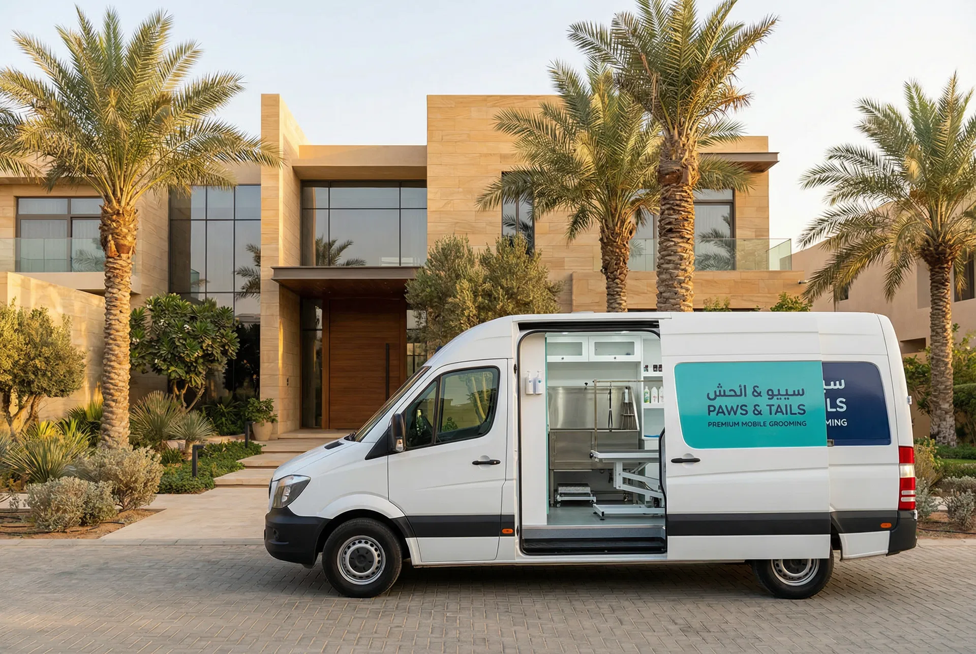 PuurePaws mobile grooming van in Riyadh