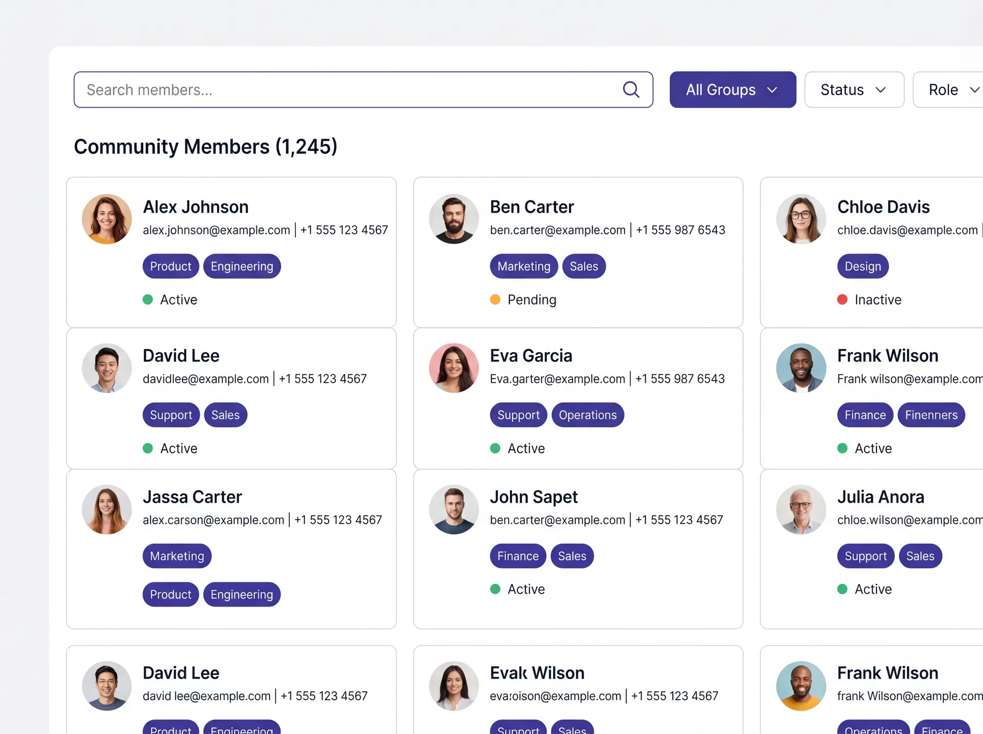 Groups and Ministries interface in Rabah360