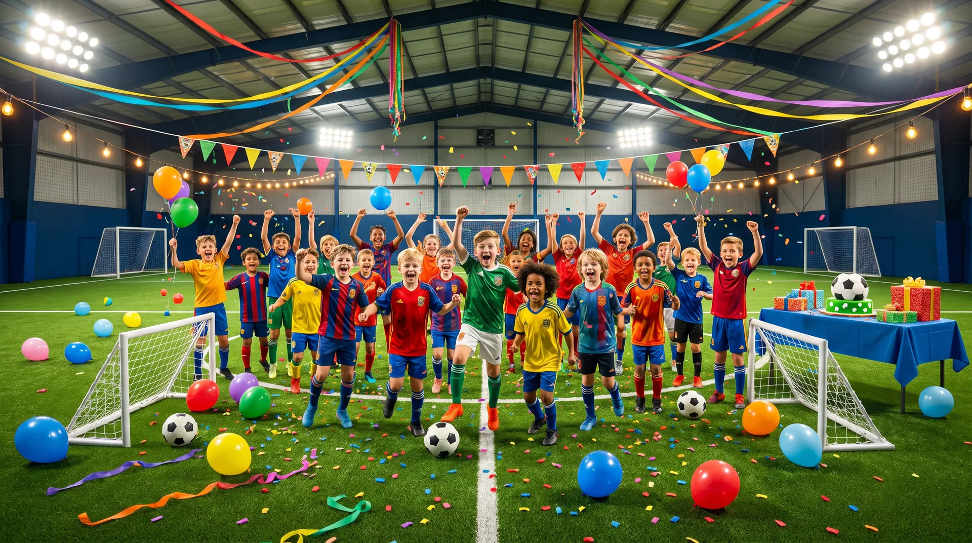 Fußball-Kindergeburtstag in der Hall of Ball – Symbolbild (KI-generiert)
