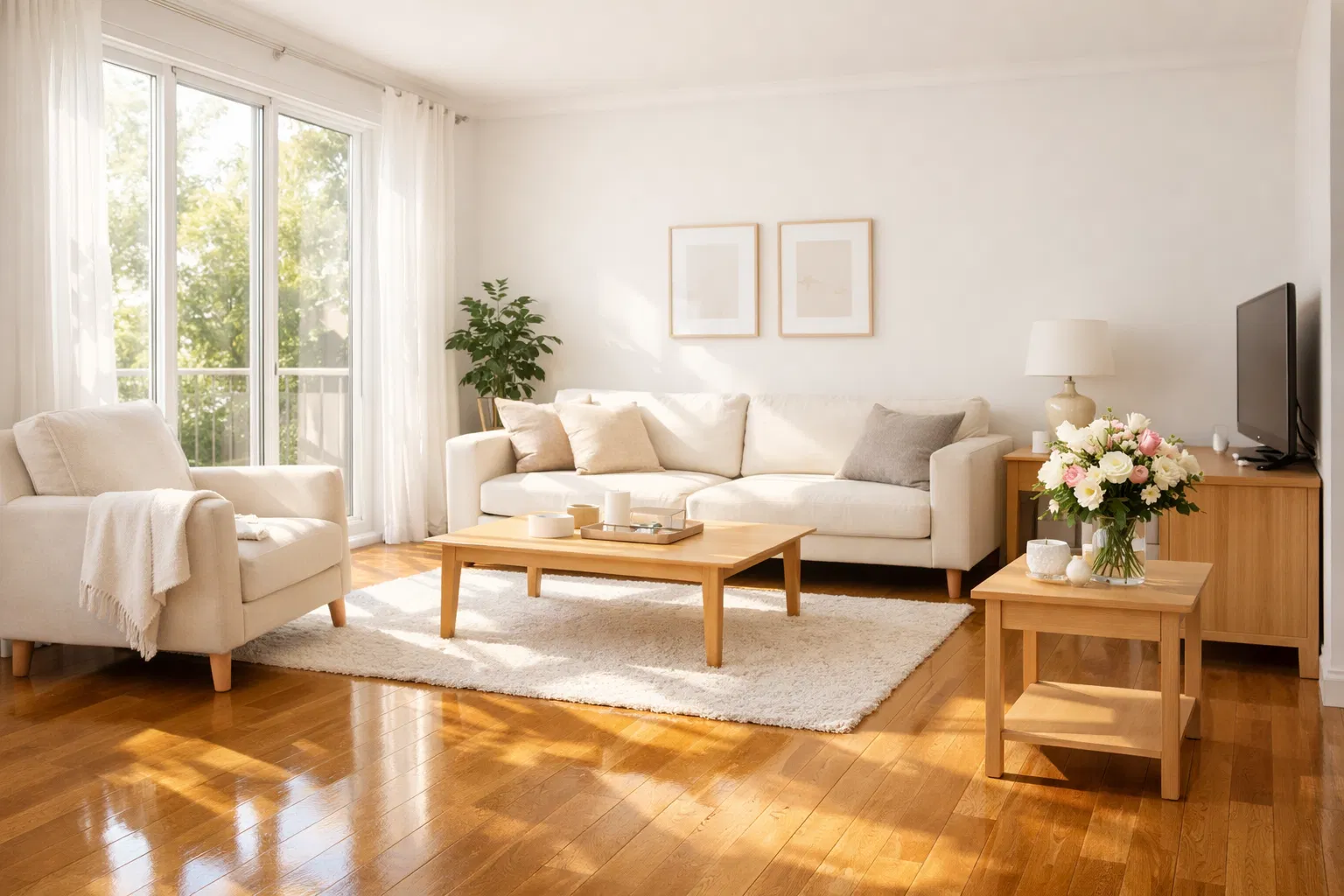 Clean modern living room